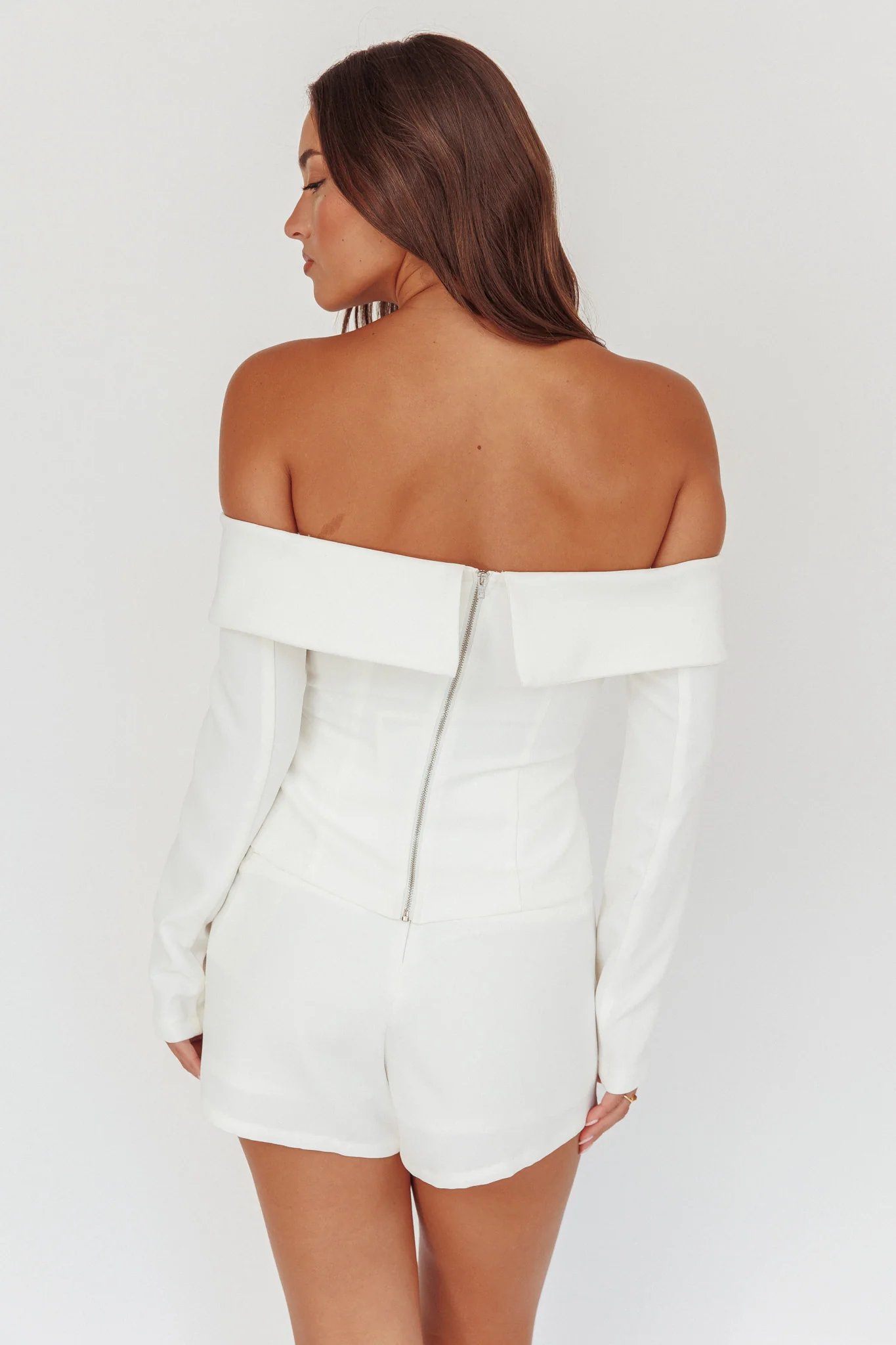 Adalis Off-Shoulder Long Sleeve Top Off White - Image 3