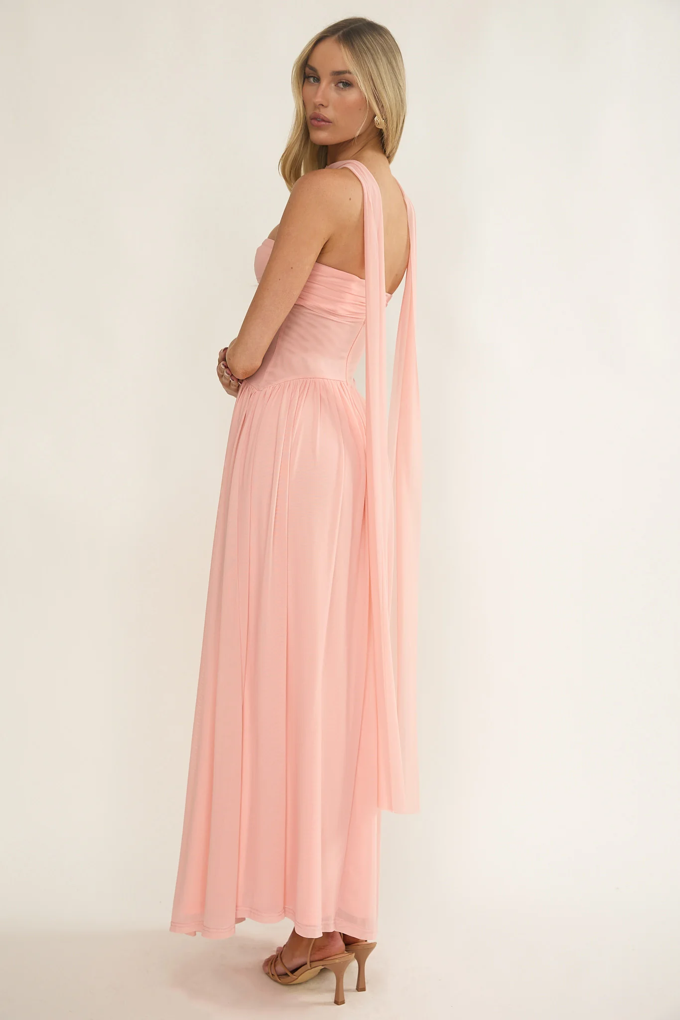 Annita Sheer Waist Maxi Dress Blush - Image 2