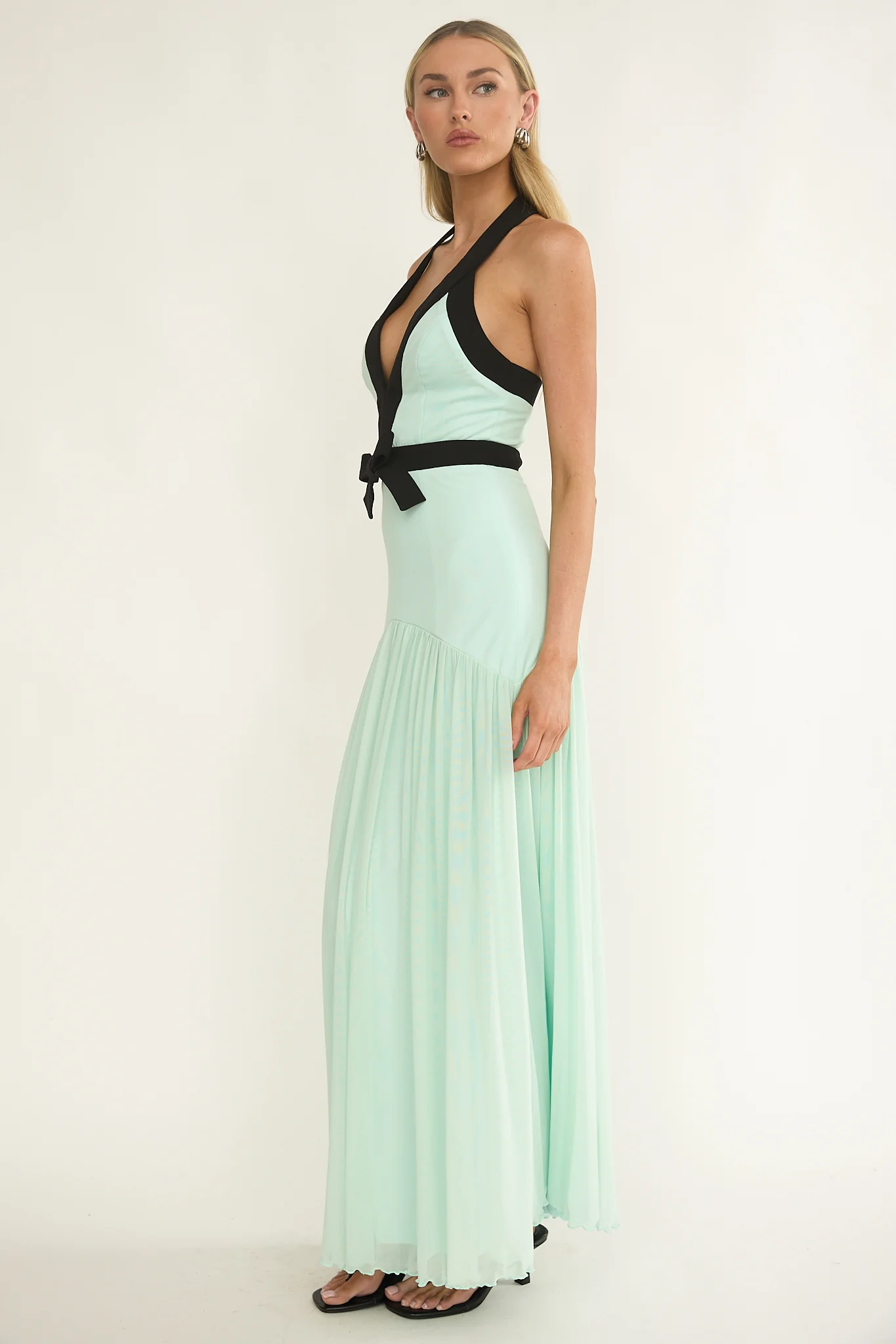Aven Halter Bow Maxi Dress Mint - Image 6