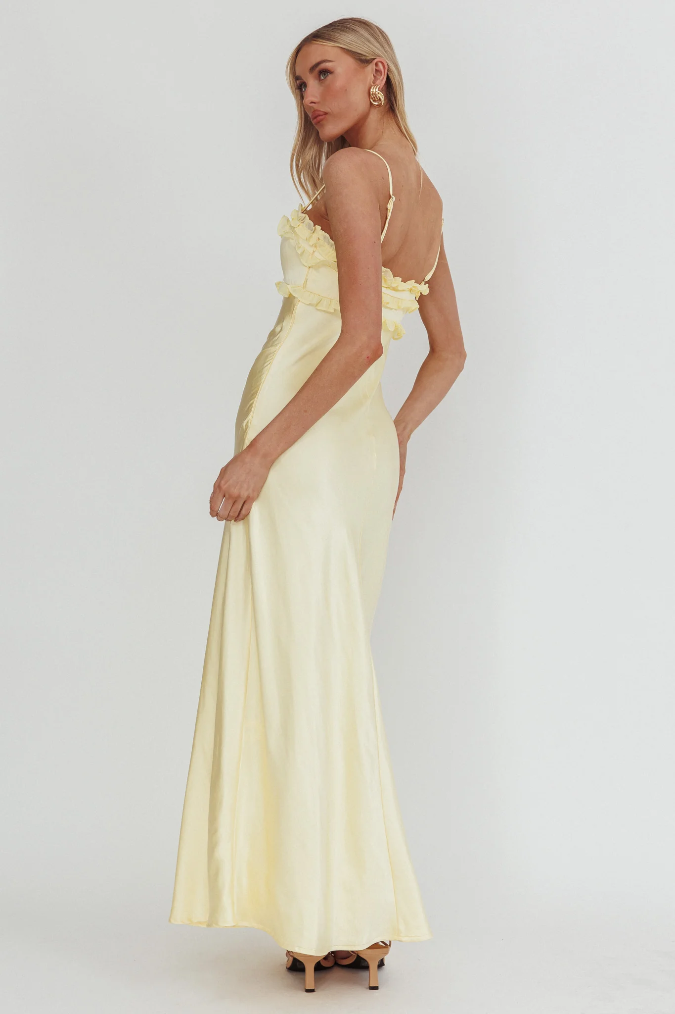 Caryn Frill Trim Maxi Dress Butter - Image 2