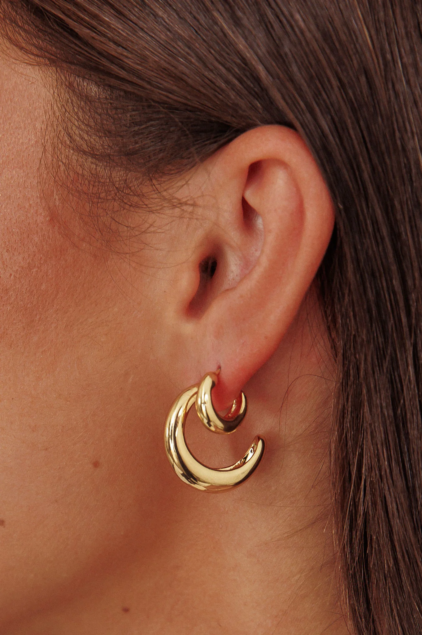 Cece Half-Hoop Earrings Set Gold Plated - Image 3