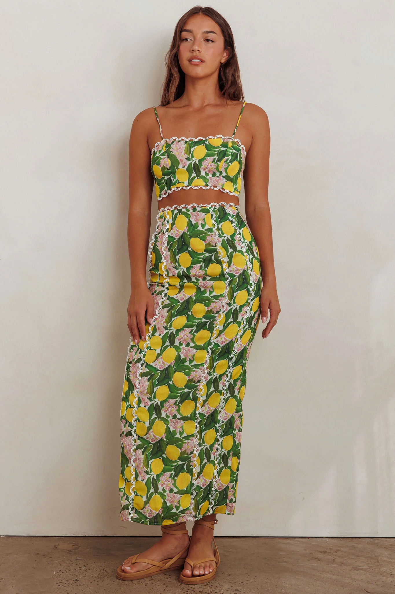 Chamberlain Scallop Trim Maxi Skirt Citrus Lemon - Image 5