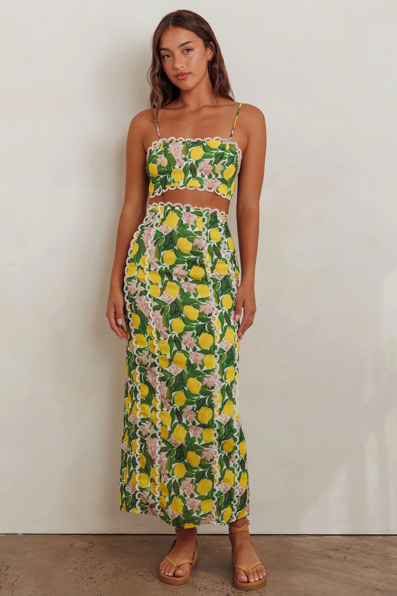 Chamberlain Scallop Trim Maxi Skirt Citrus Lemon - Image 6