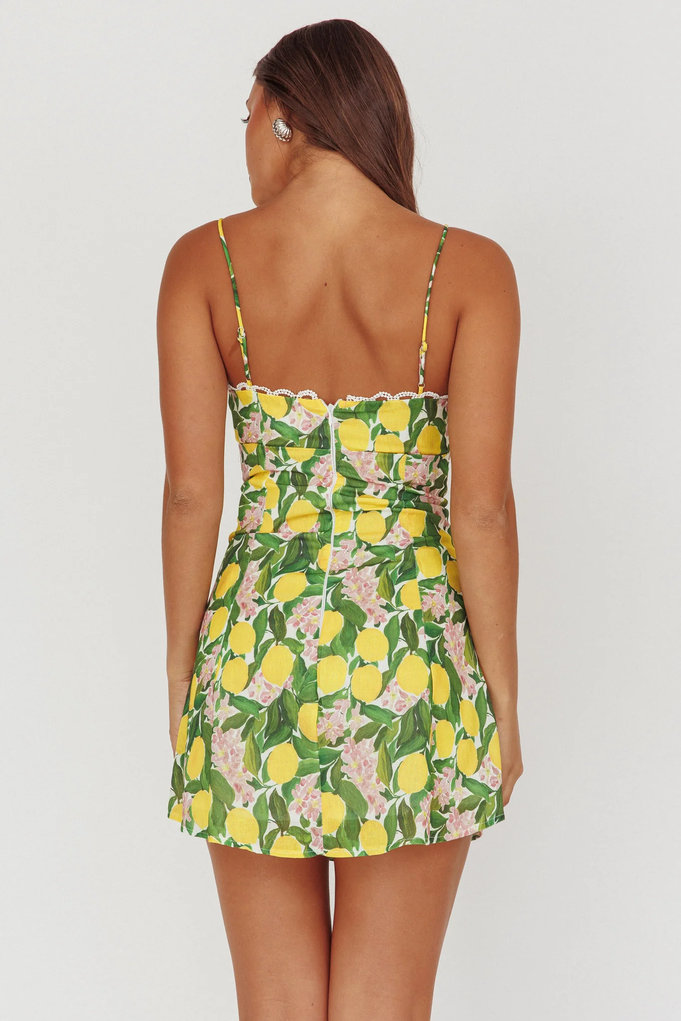 Chamberlain Scallop Trim Mini Dress Citrus Lemon - Image 2