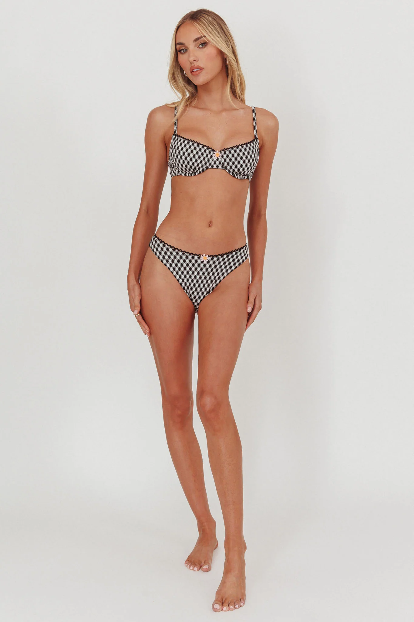 Cheerful Ric Rac Trim Bikini Bottom Gingham - Image 4