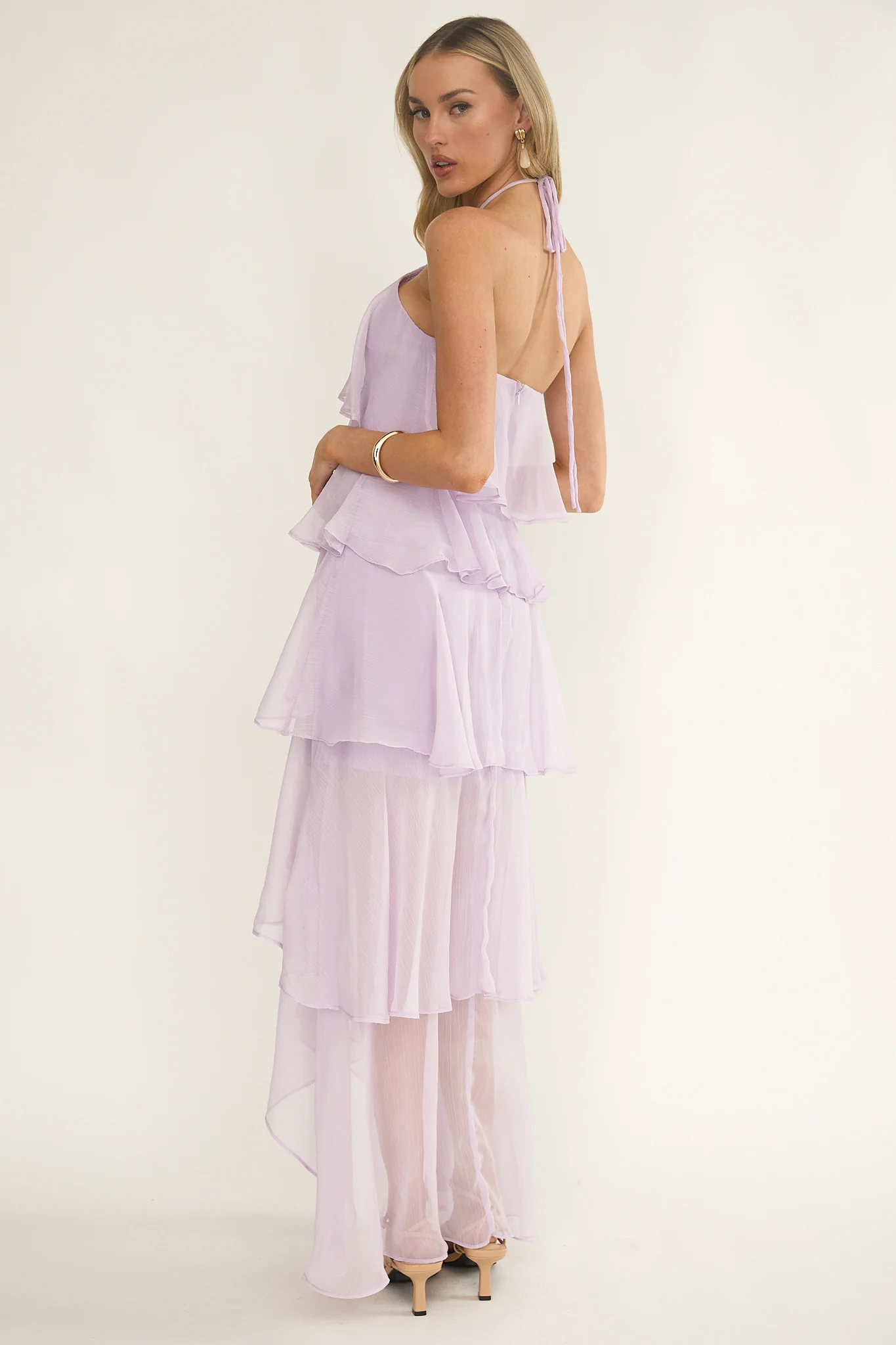 Darylyn Tiered Ruffle Maxi Dress Lilac - Image 5