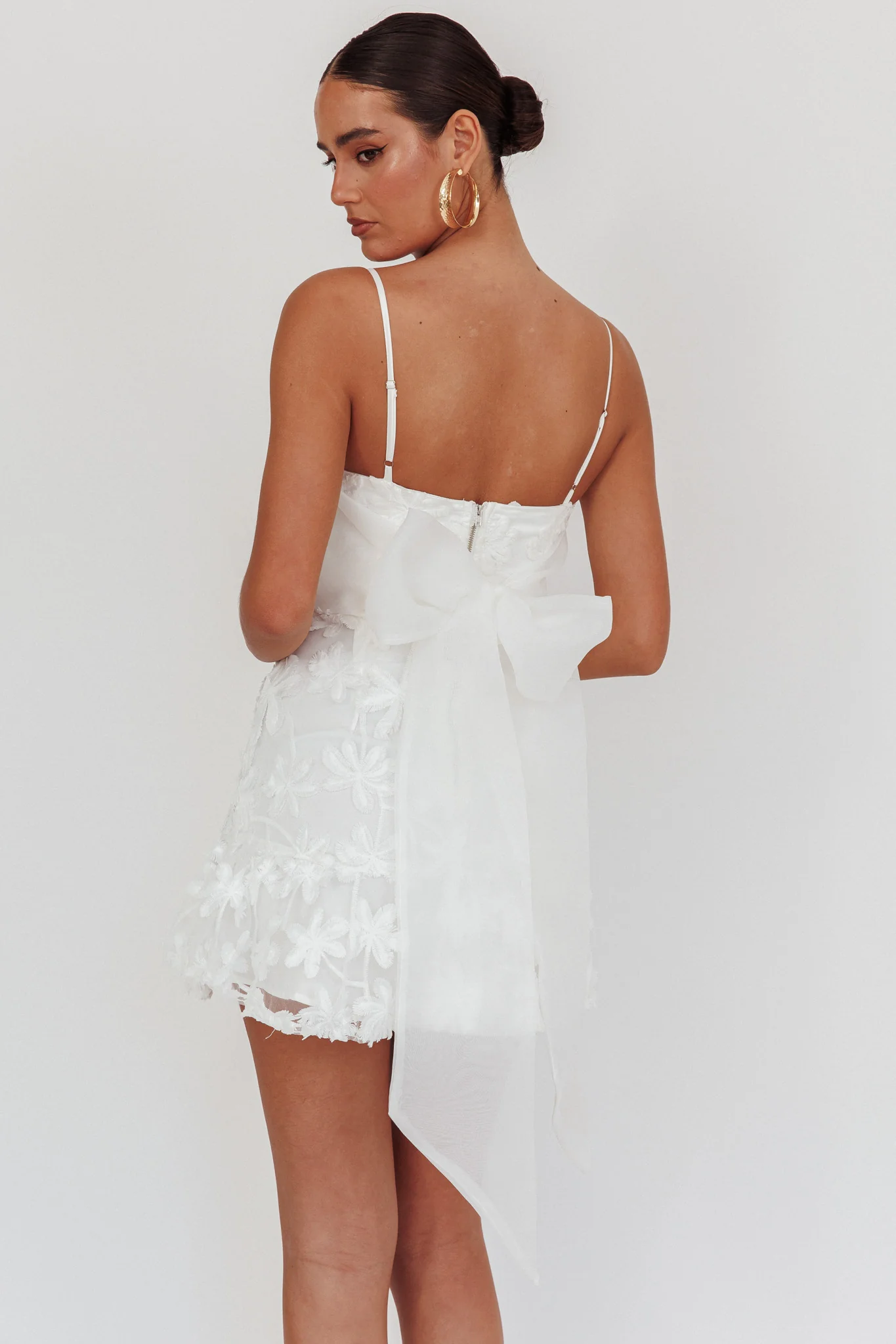 Dori Embellished Mini Dress Palm Tree White - Image 5