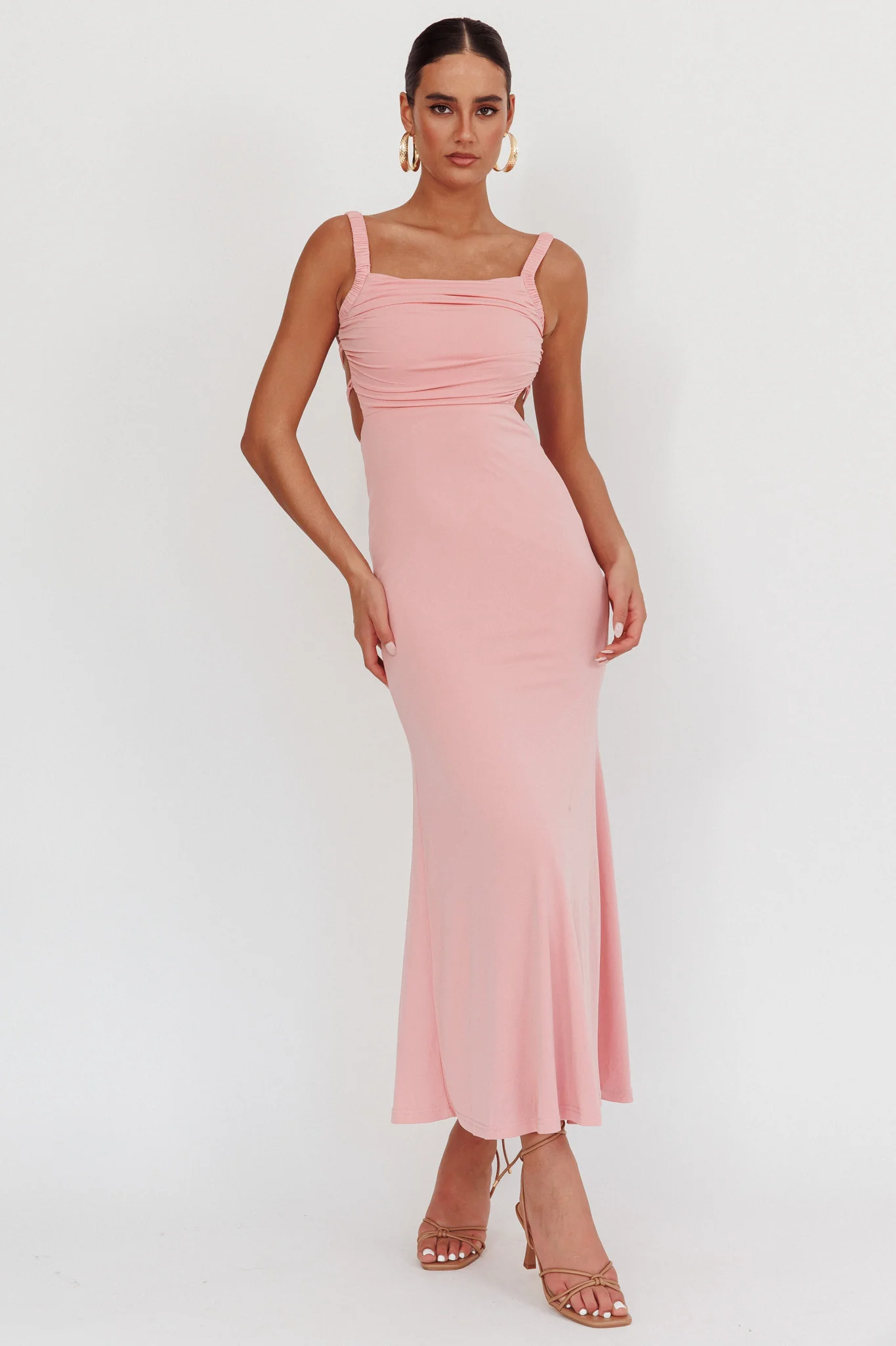 Dream Crush Lace-Up Back Maxi Dress Pink - Image 5