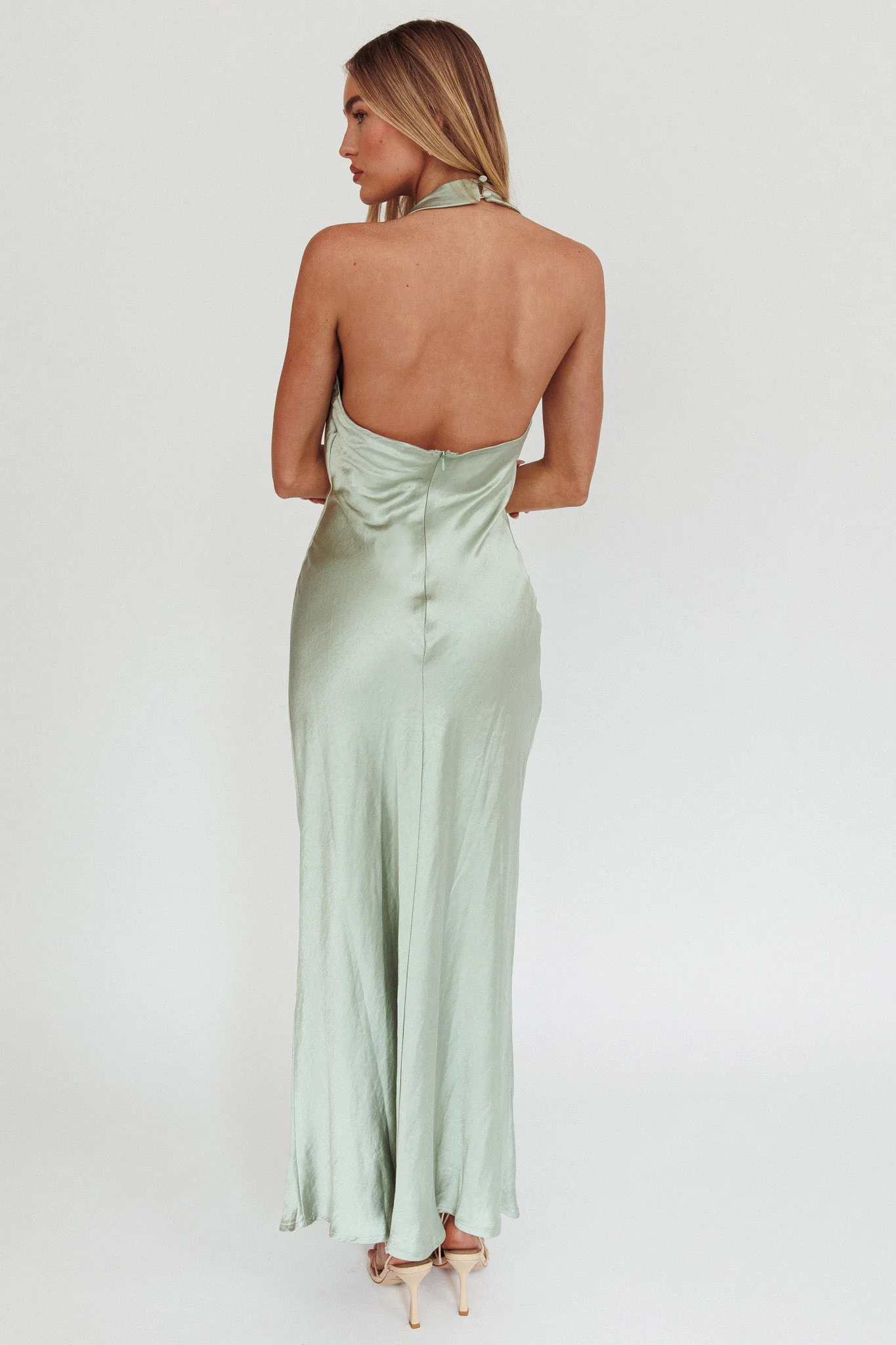 Element Halterneck Maxi Dress Matcha - Image 2