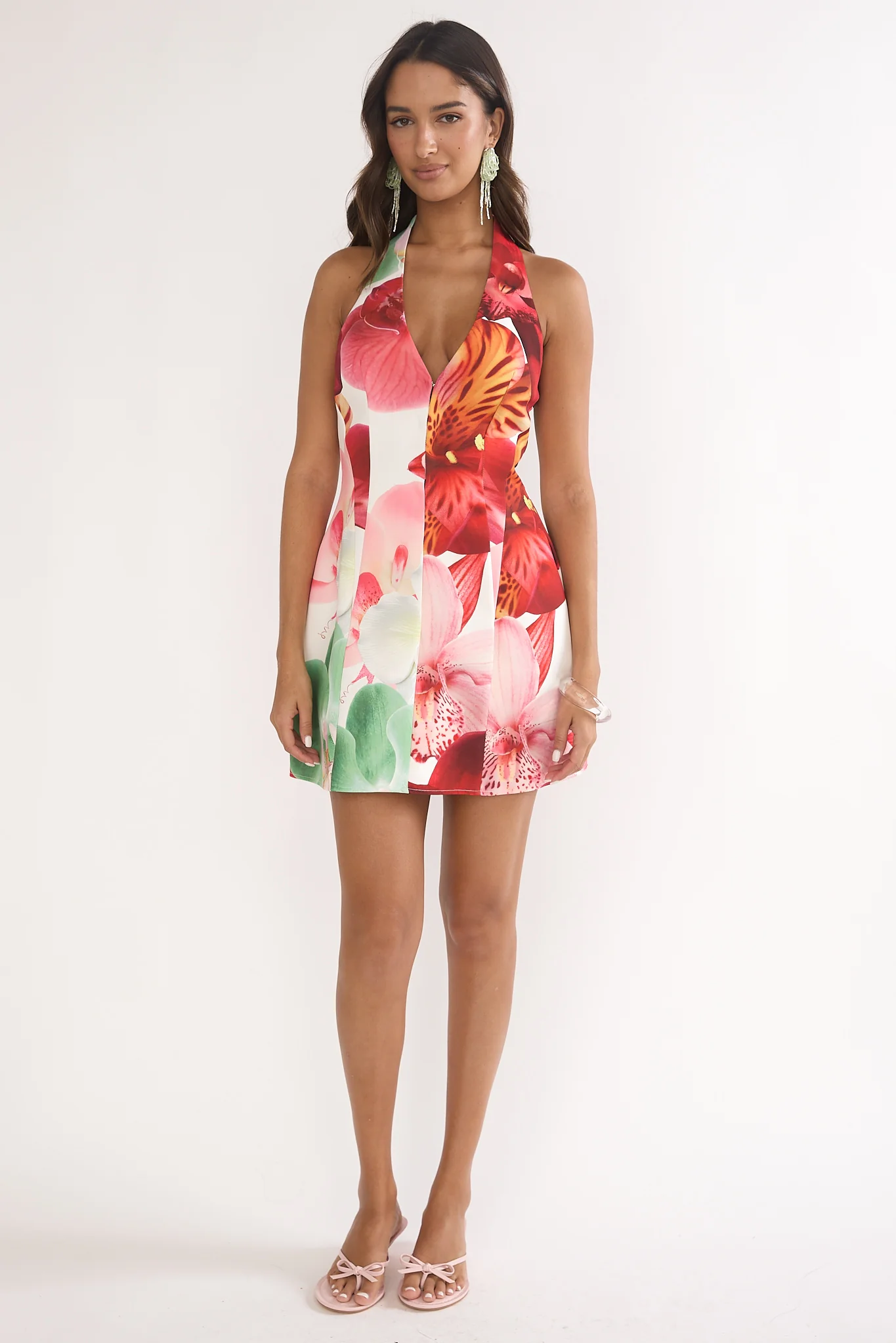 Elisabet Halter Neck Mini Dress Print Floral - Image 5