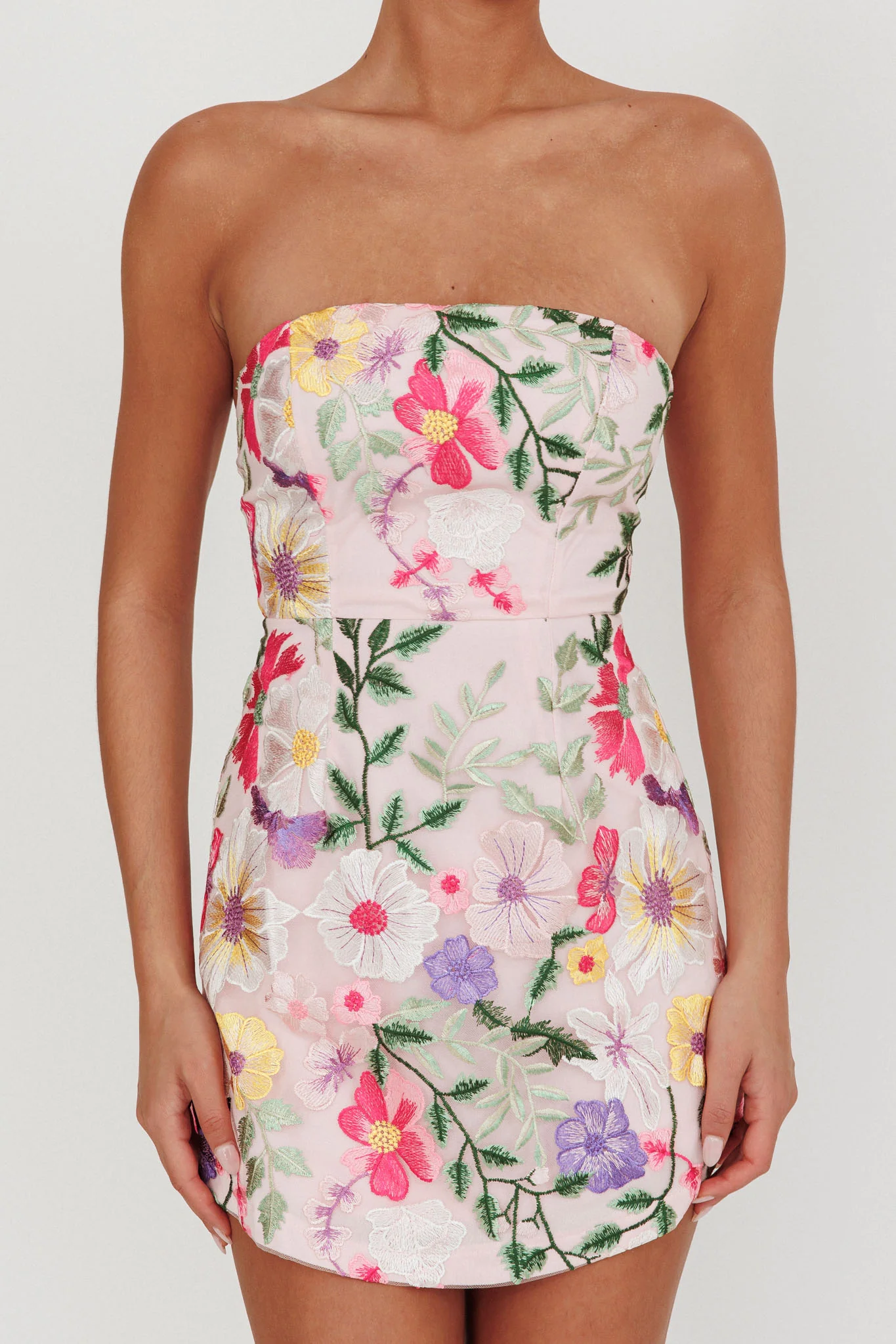 Entered The Chat Strapless Mini Dress Multi - Image 3