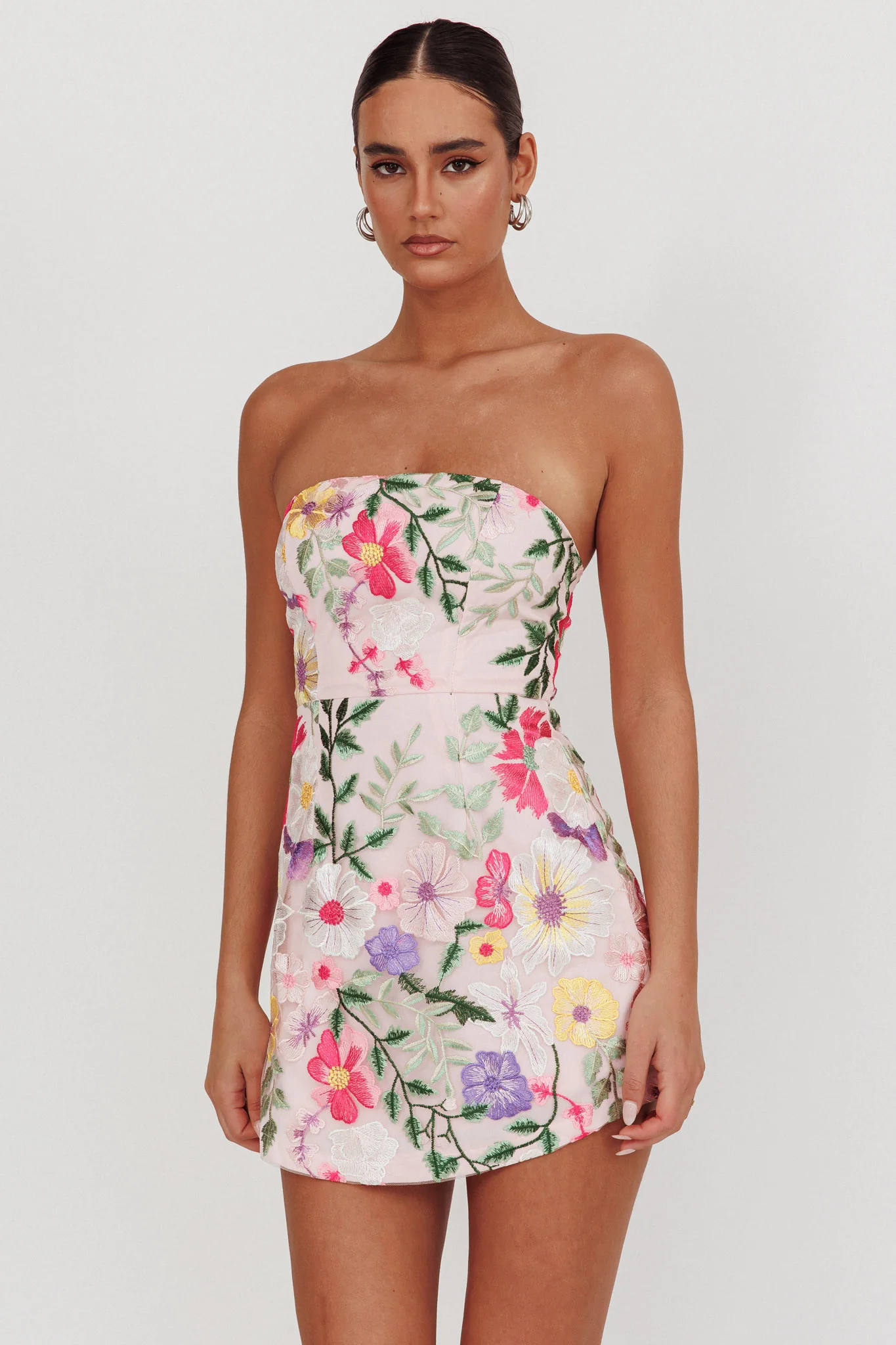 Entered The Chat Strapless Mini Dress Multi - Image 5