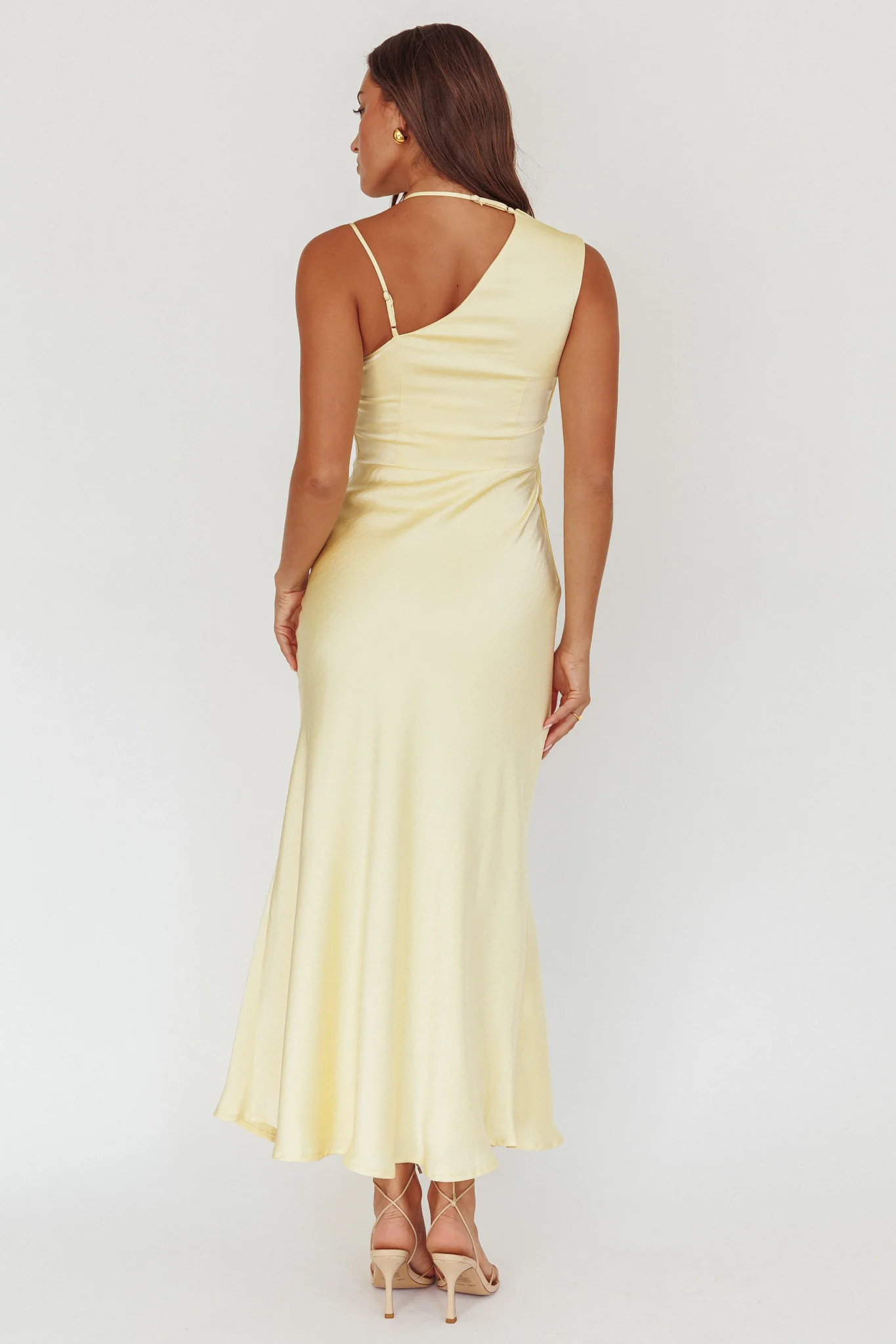Eros Asymmetric Cowl Neck Maxi Dress Butter - Image 3