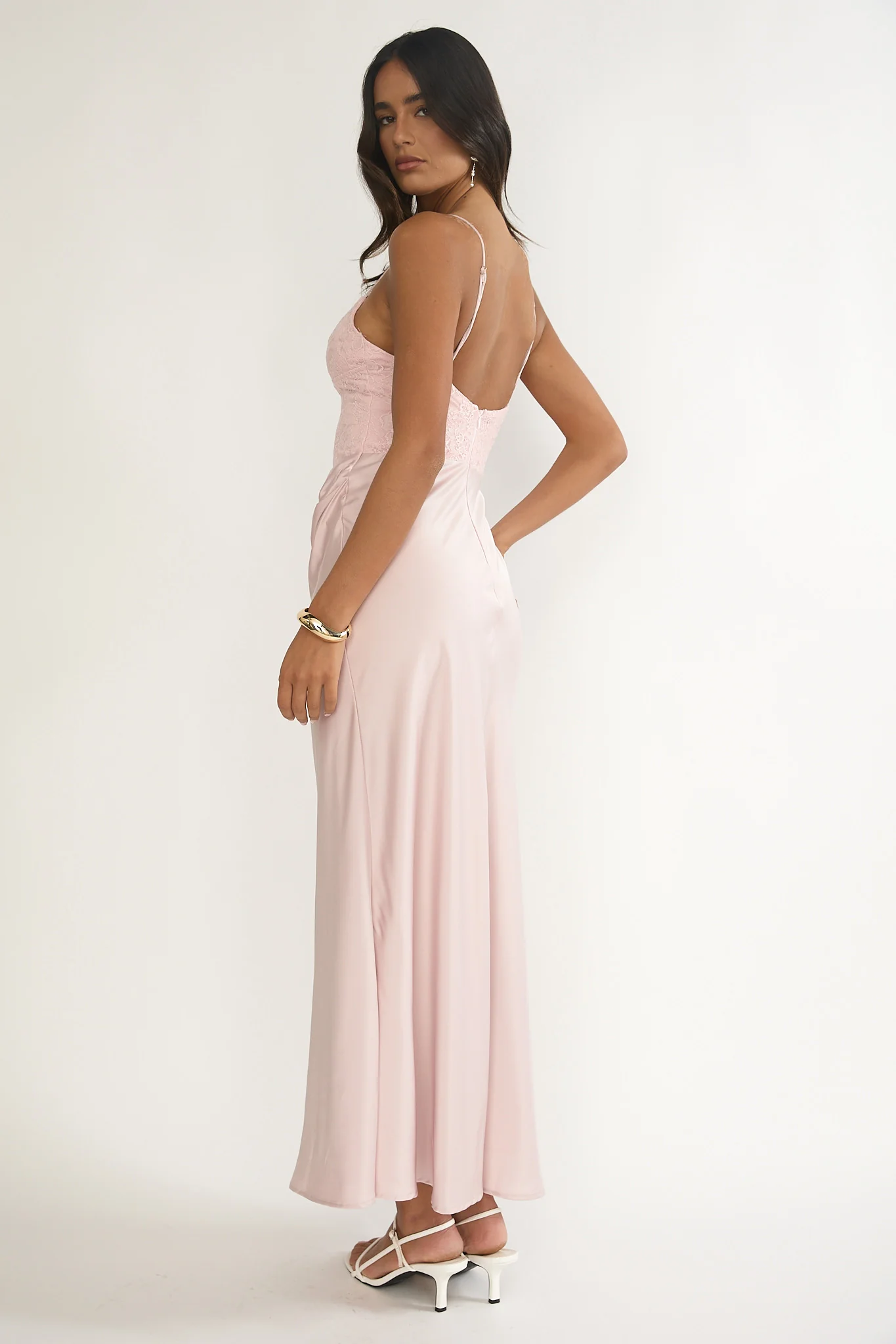 Faelis Draped Waist Maxi Dress Pink - Image 4