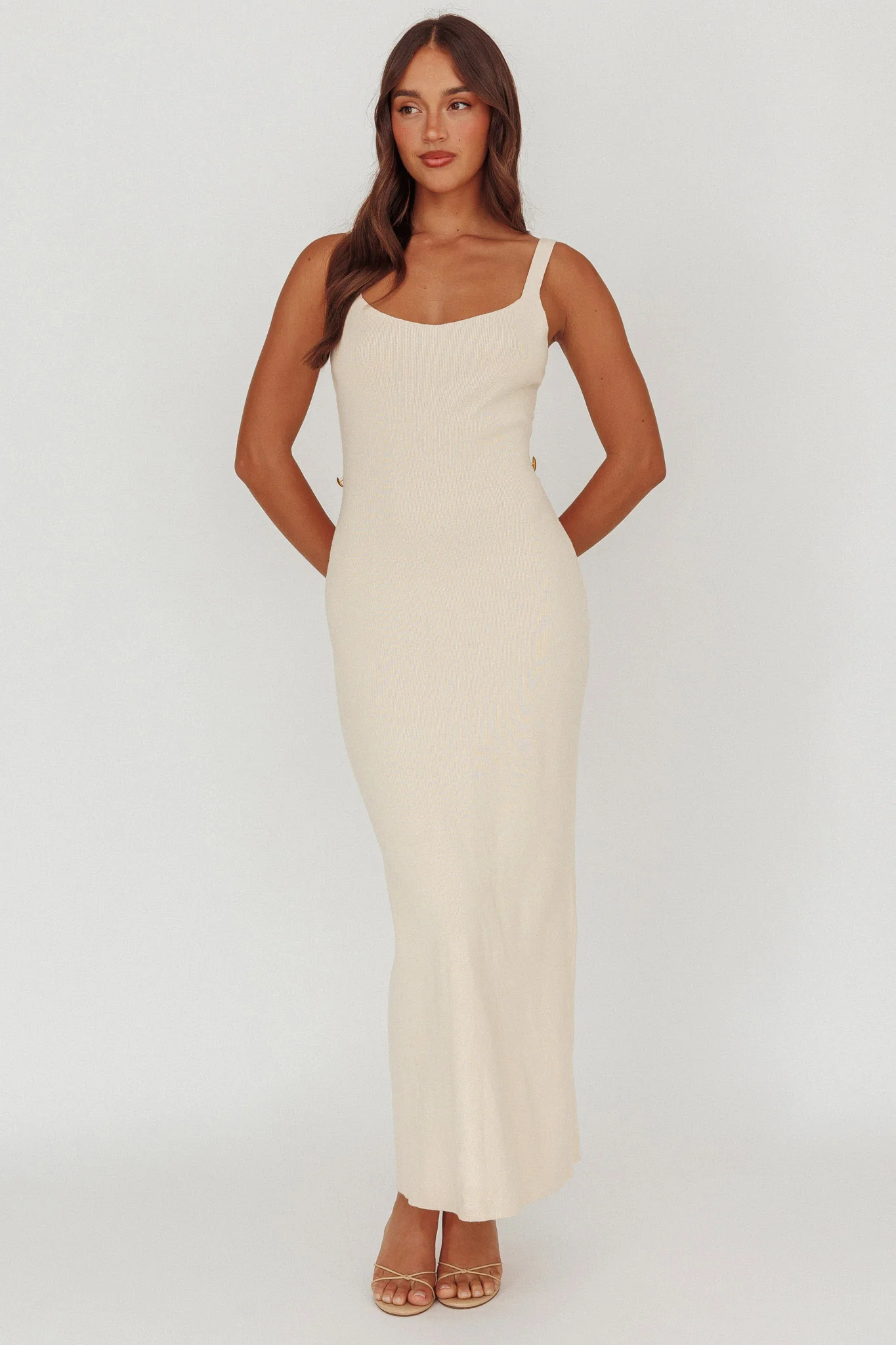 Fall Moon Cut-Out Back Maxi Dress Ivory - Image 5