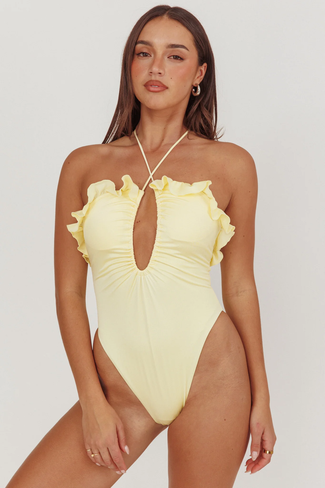 Georgia Frill Strap One Piece Swimsuit Butter - Image 4