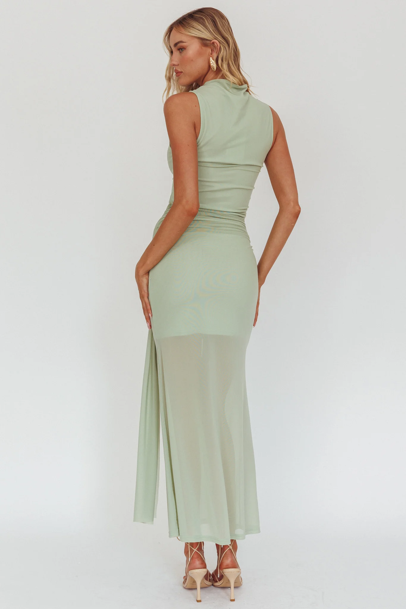 Girl's Night Waist Sash Maxi Dress Sage - Image 2