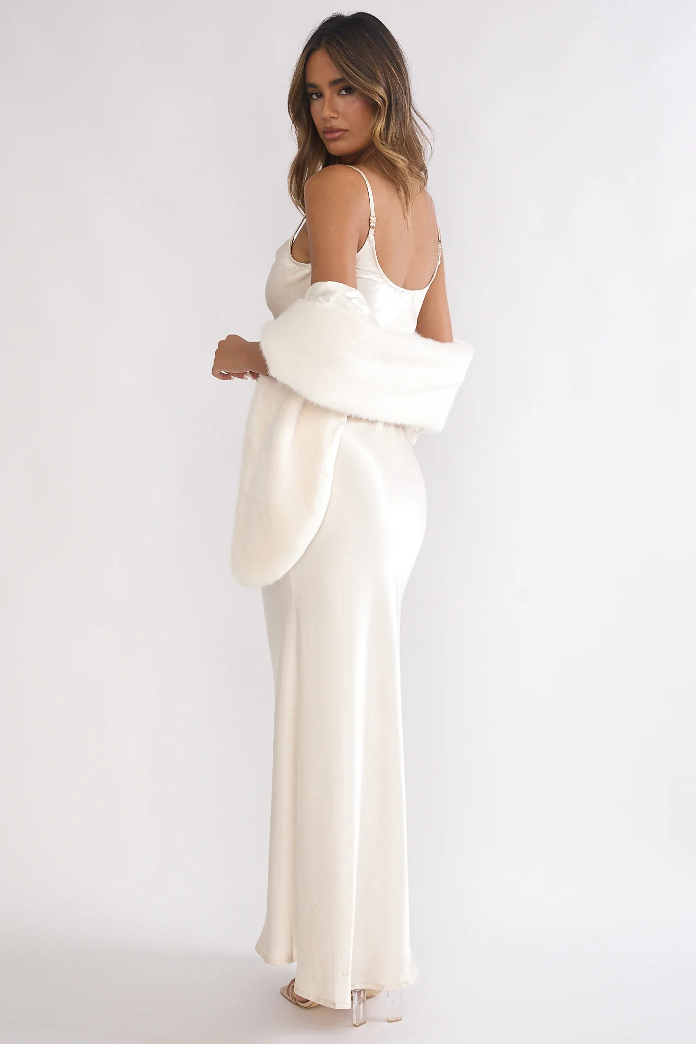 Hadley Cami Scarf Maxi Dress Cream - Image 3