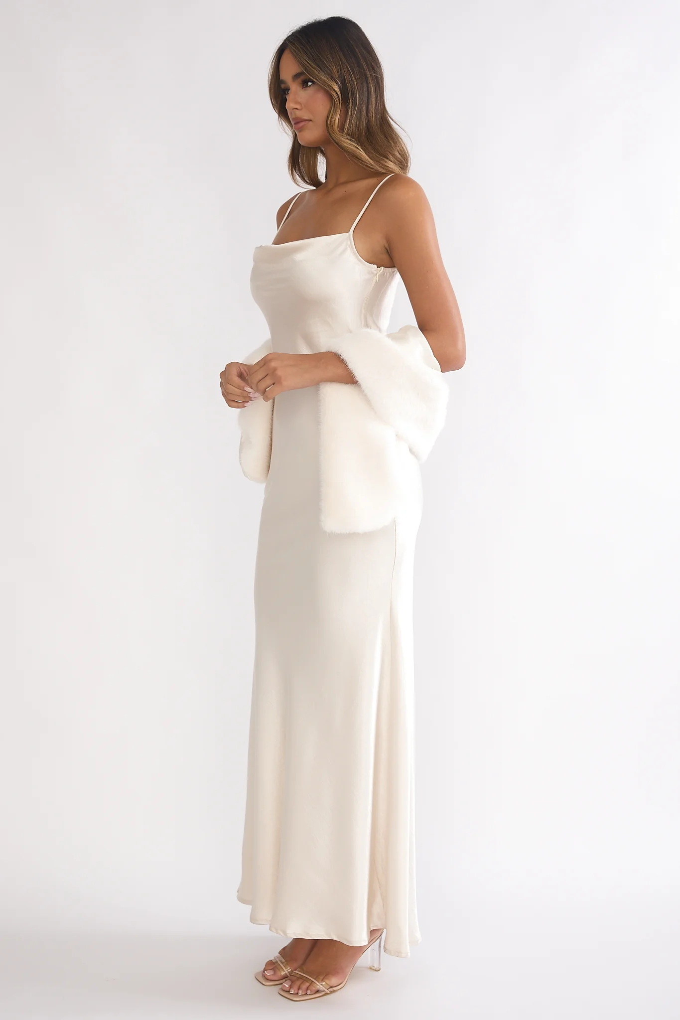 Hadley Cami Scarf Maxi Dress Cream - Image 7