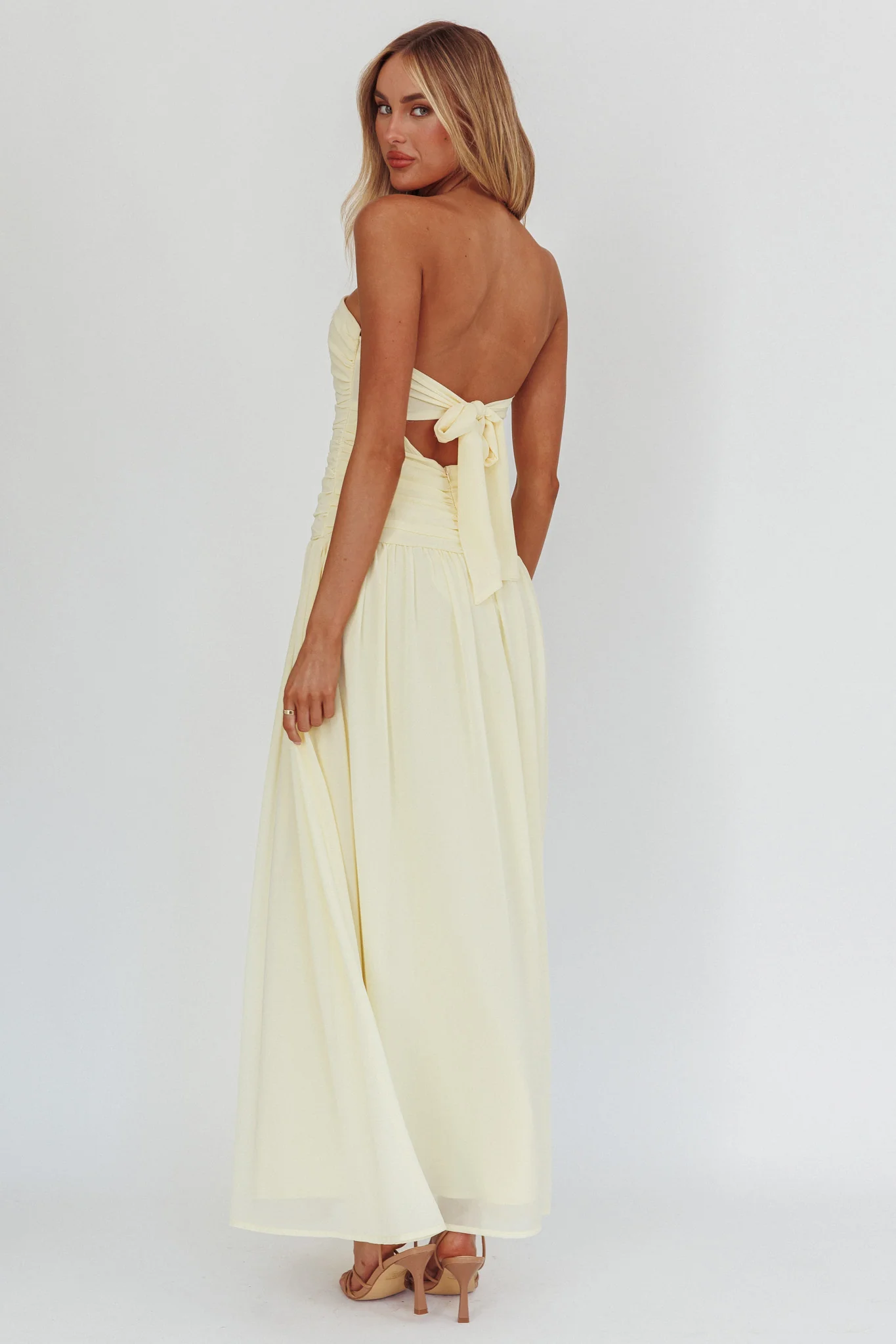 High Streets Strapless Maxi Dress Butter - Image 2