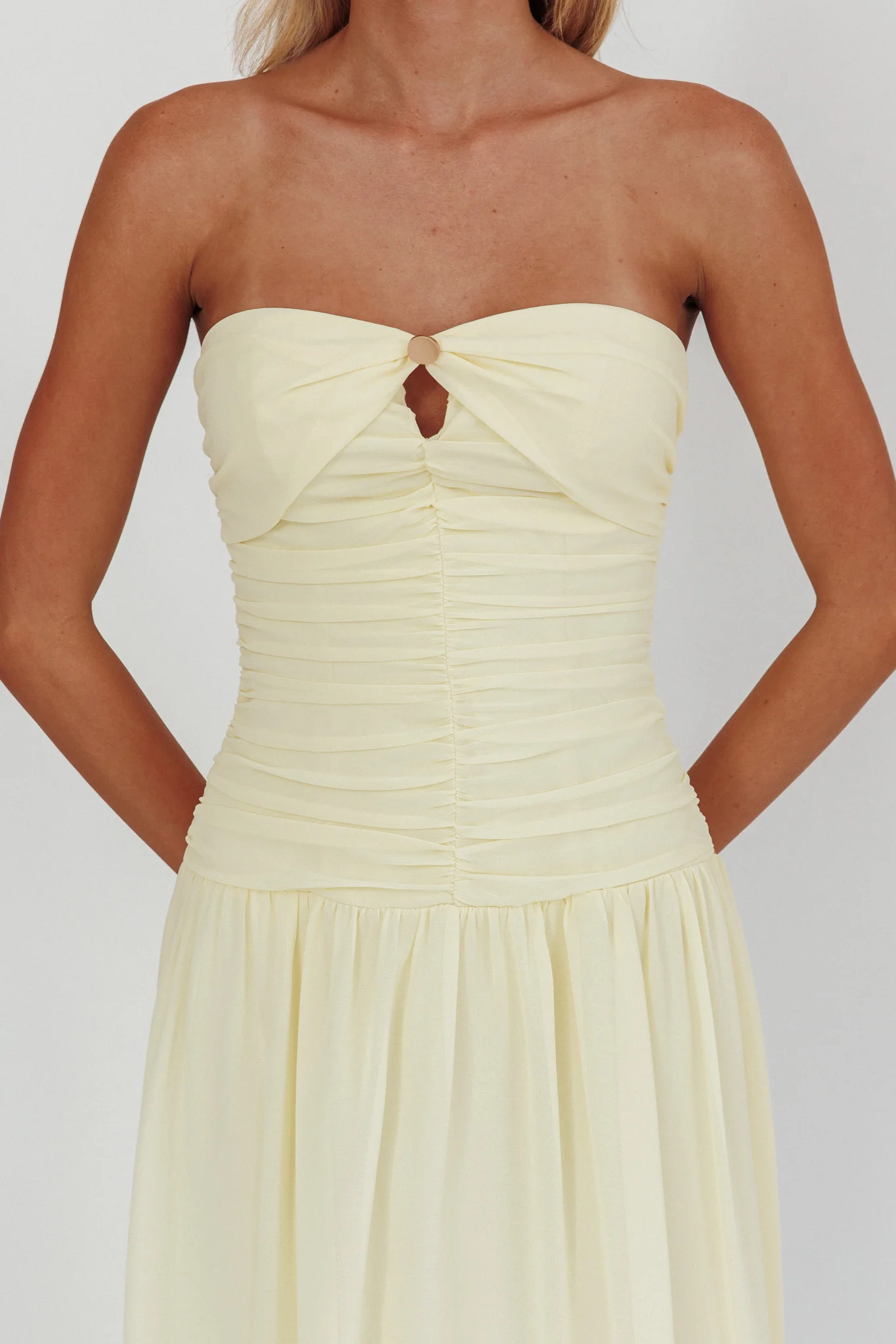 High Streets Strapless Maxi Dress Butter - Image 3
