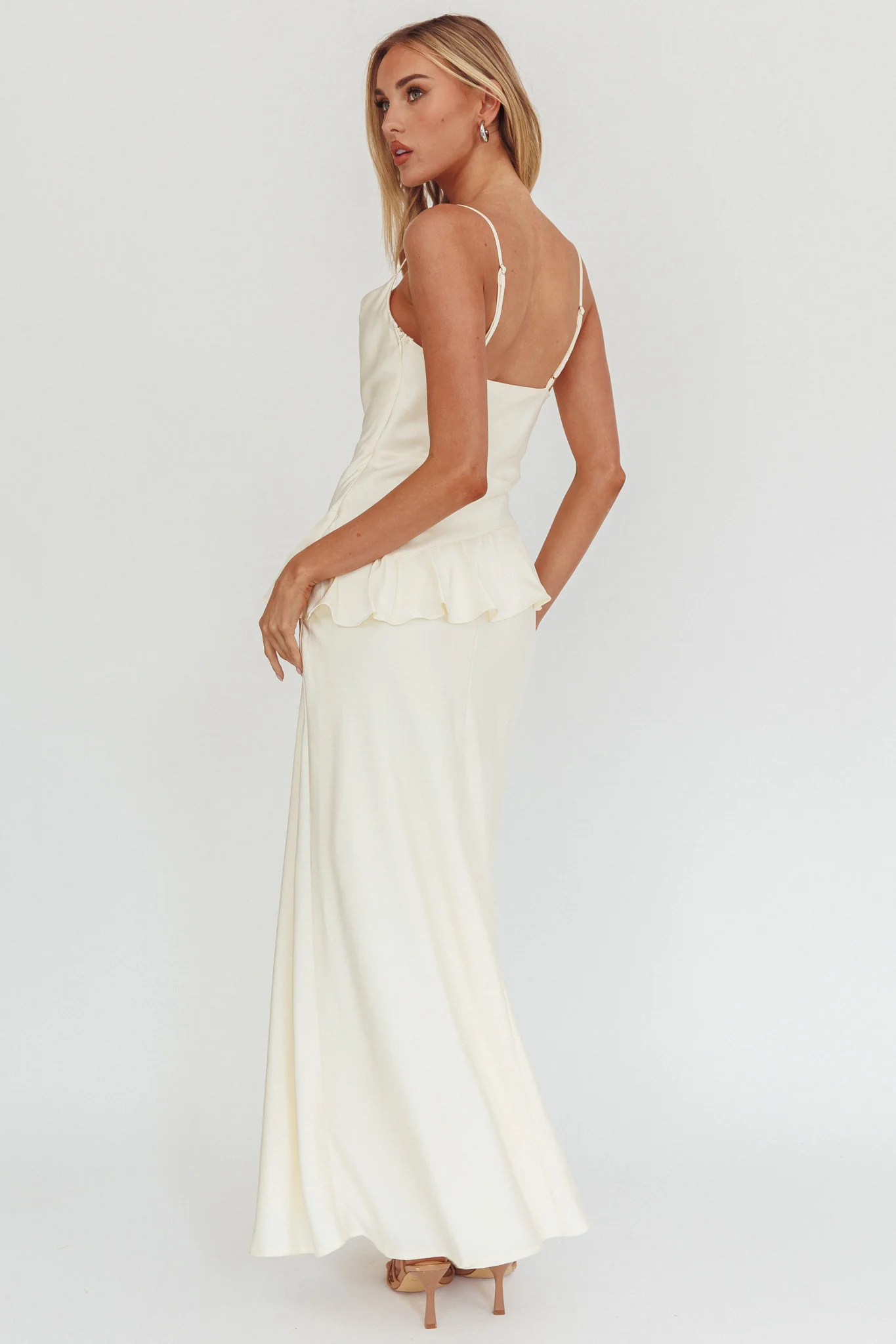 Jerica Ruffle Waist Maxi Dress Butter - Image 2