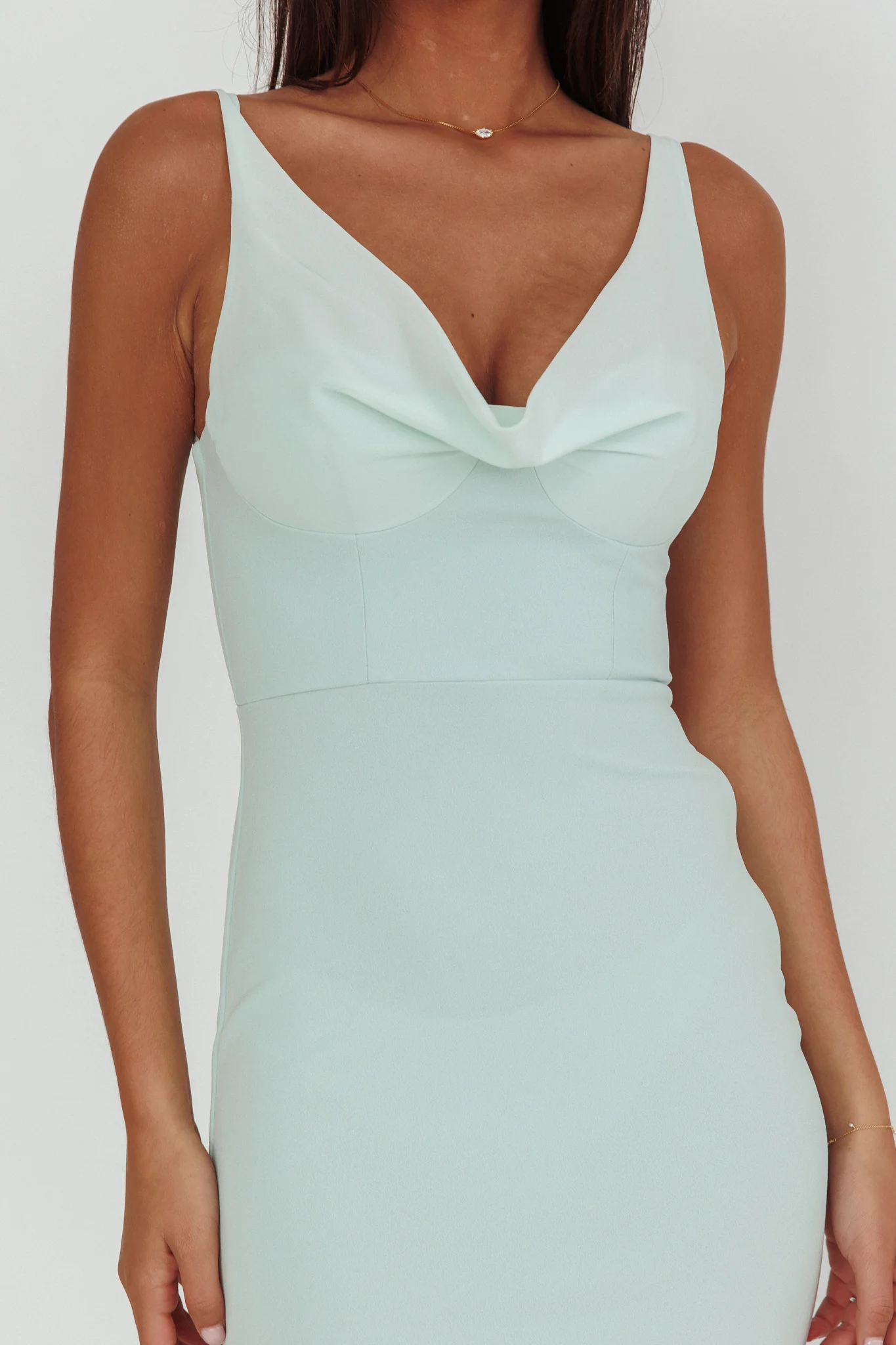 Jesara Cowl Back Maxi Dress Sage - Image 3