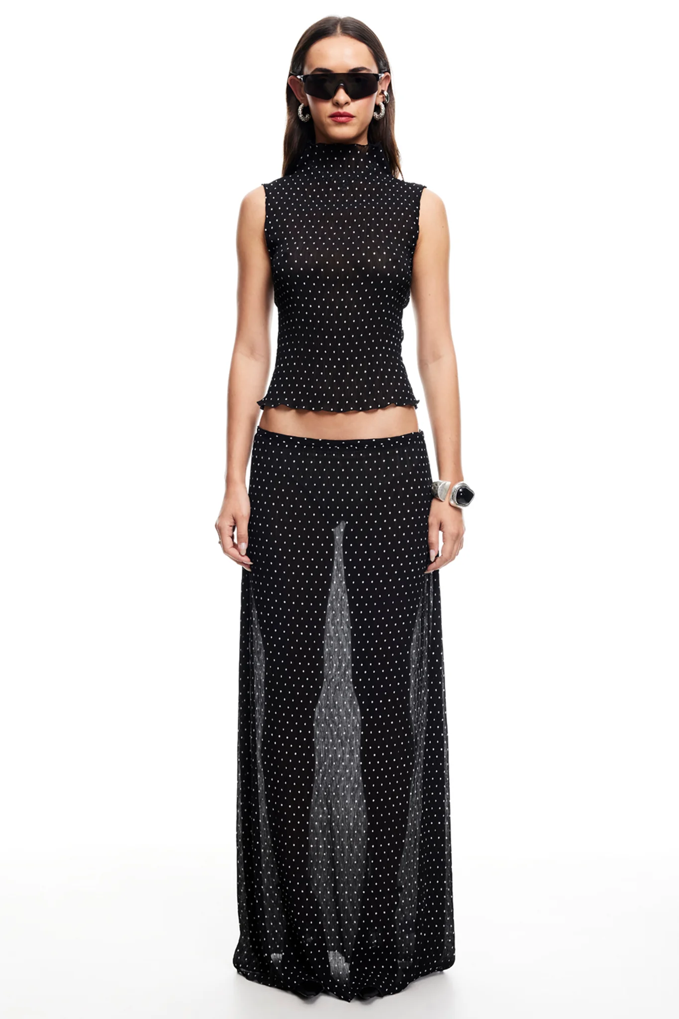 LIONESS Ford Maxi Skirt Onyx Polka