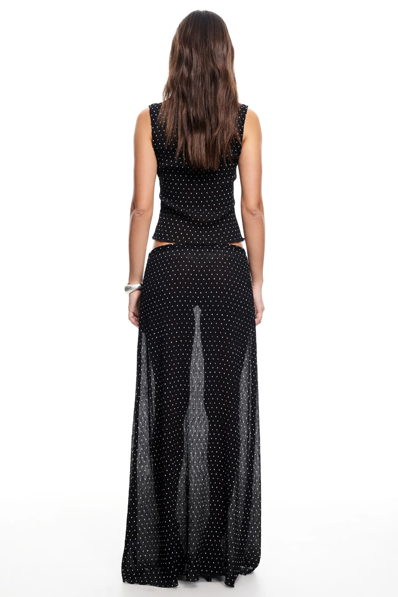 LIONESS Ford Maxi Skirt Onyx Polka - Image 5