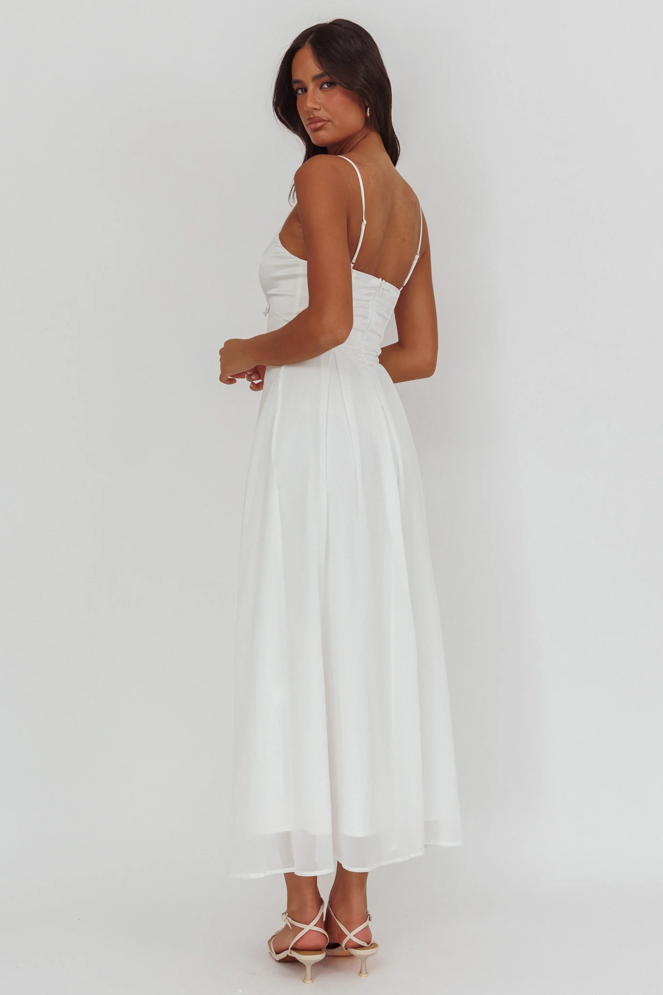 Lora Cami Strap Butterfly Dress White - Image 2