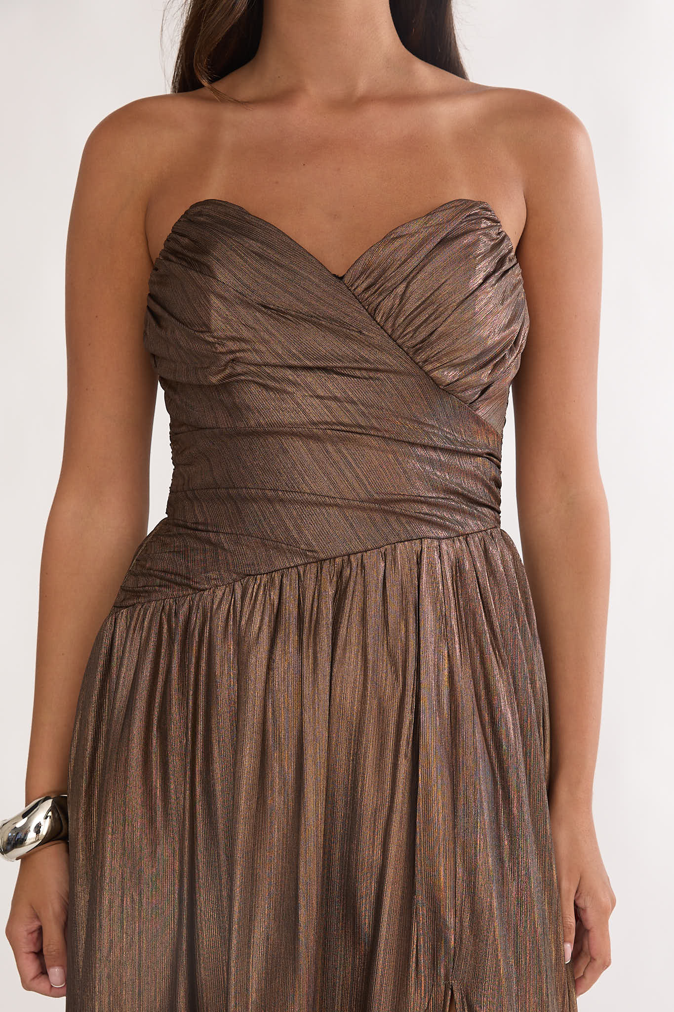 Marin Pointed Sweetheart Maxi Dress Gold - Image 4