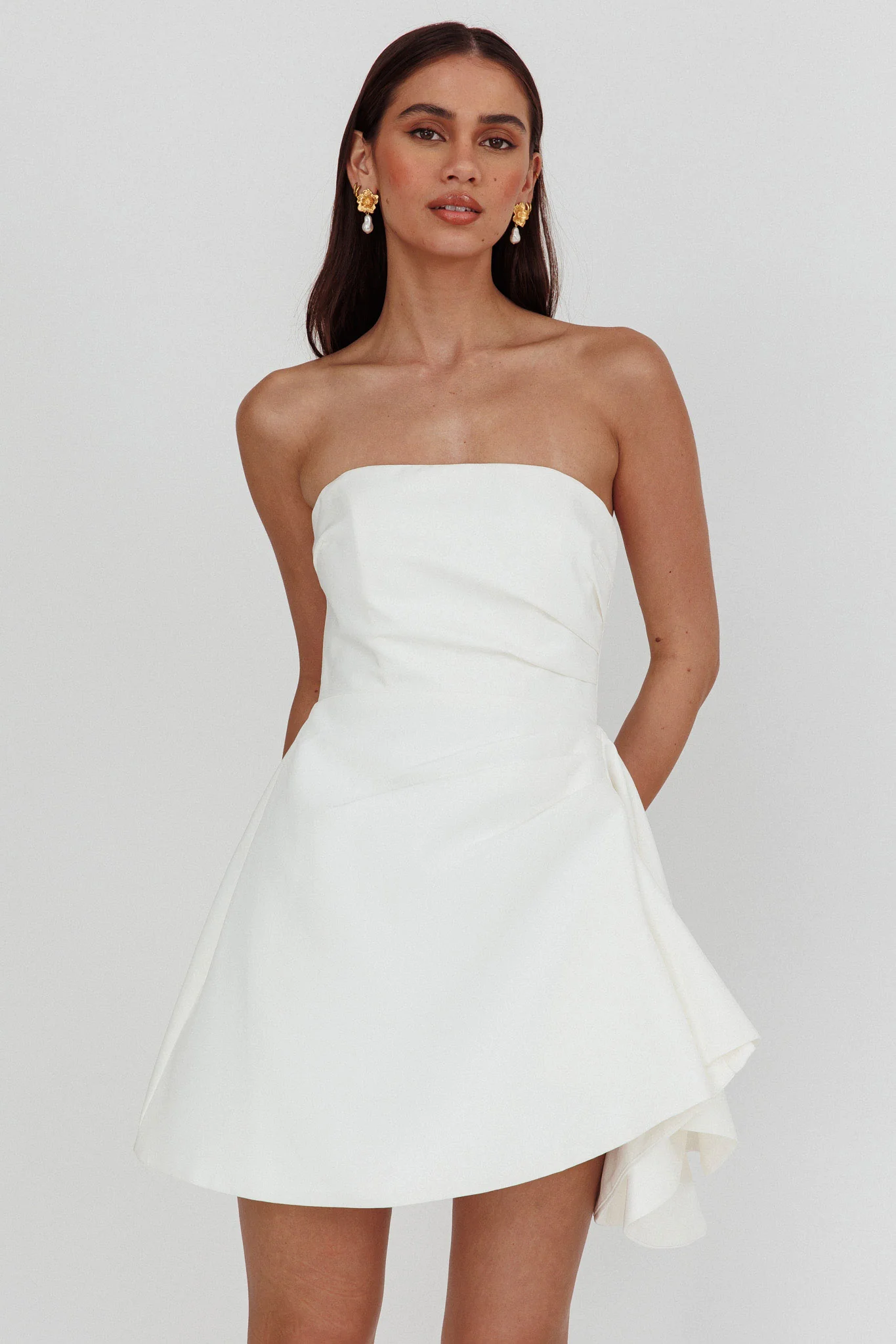 Minnesota Strapless Mini Dress White - Image 5