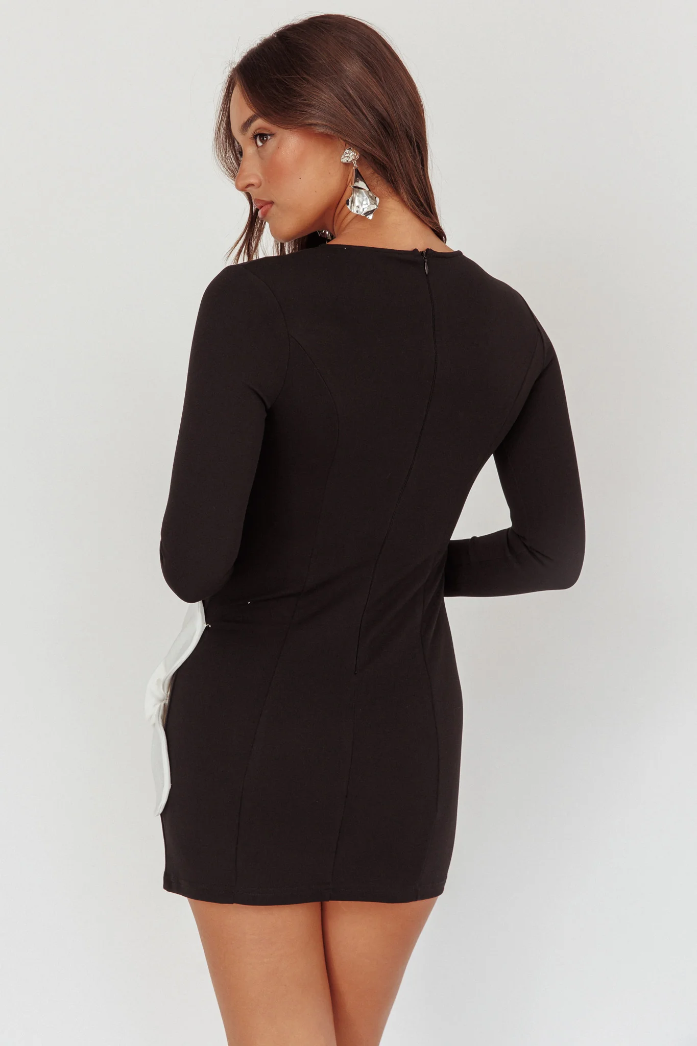No Competition Oversized Flower Mini Dress Black - Image 3