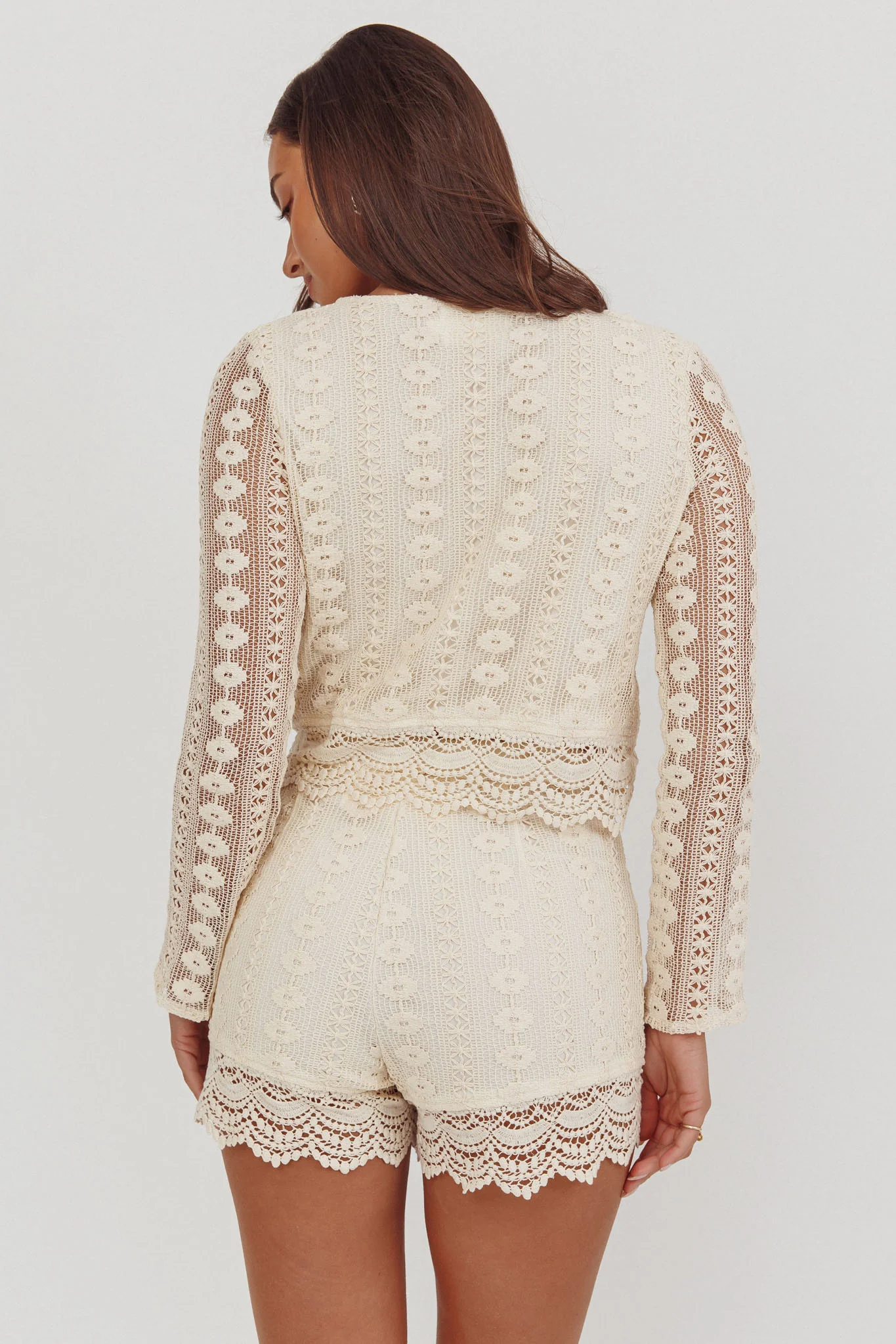 Perrine Lace Shorts Oat - Image 2