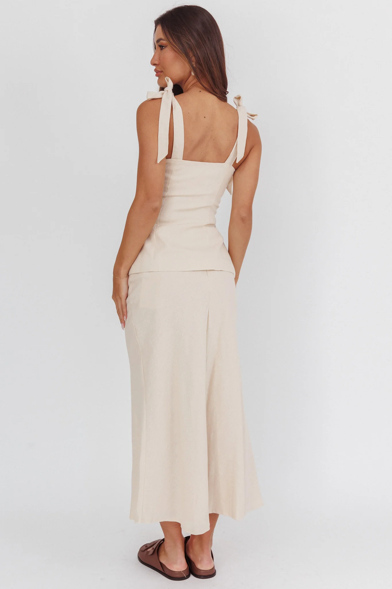 Post It Mid-Rise Maxi Skirt Cream - Image 2