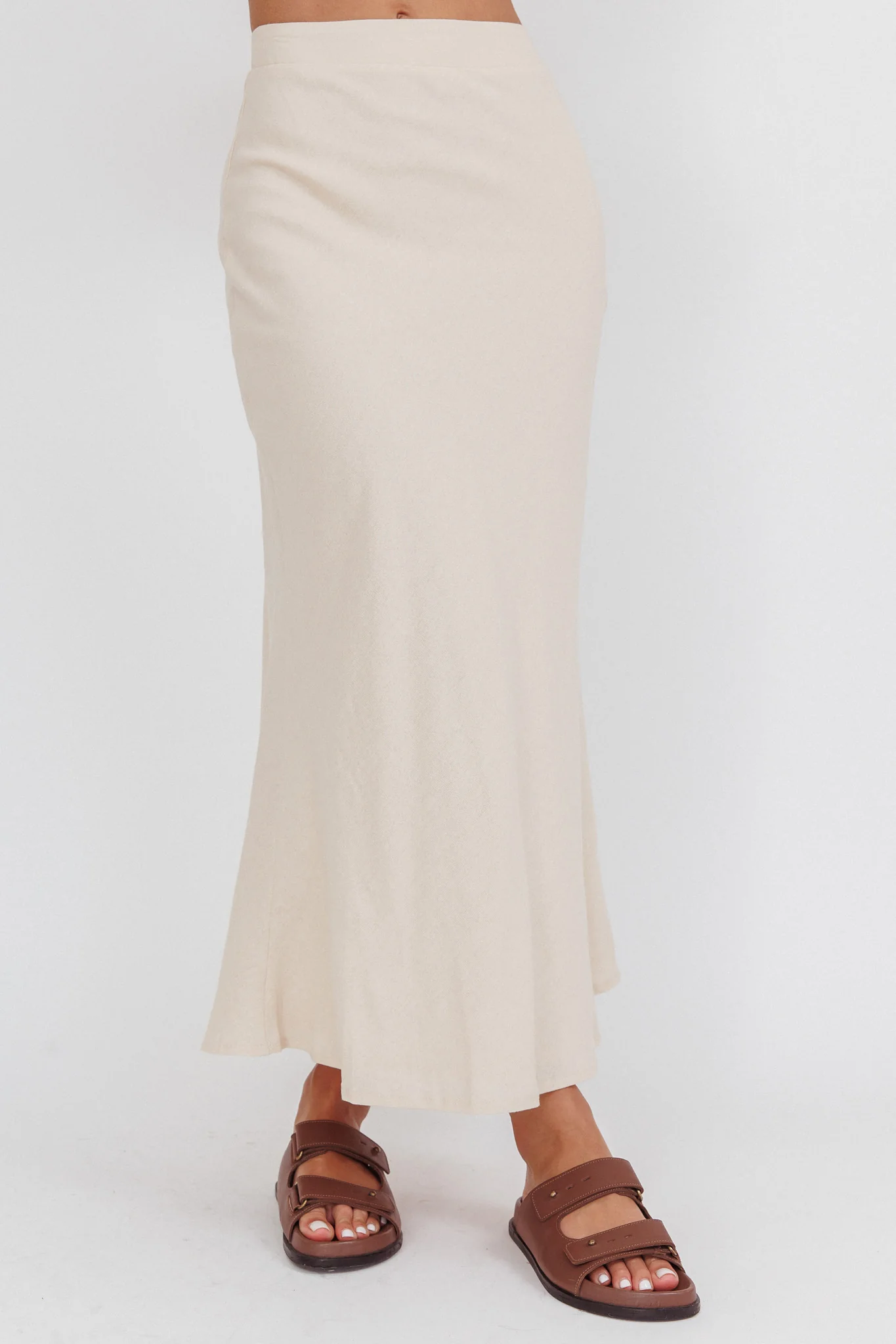 Post It Mid-Rise Maxi Skirt Cream - Image 3