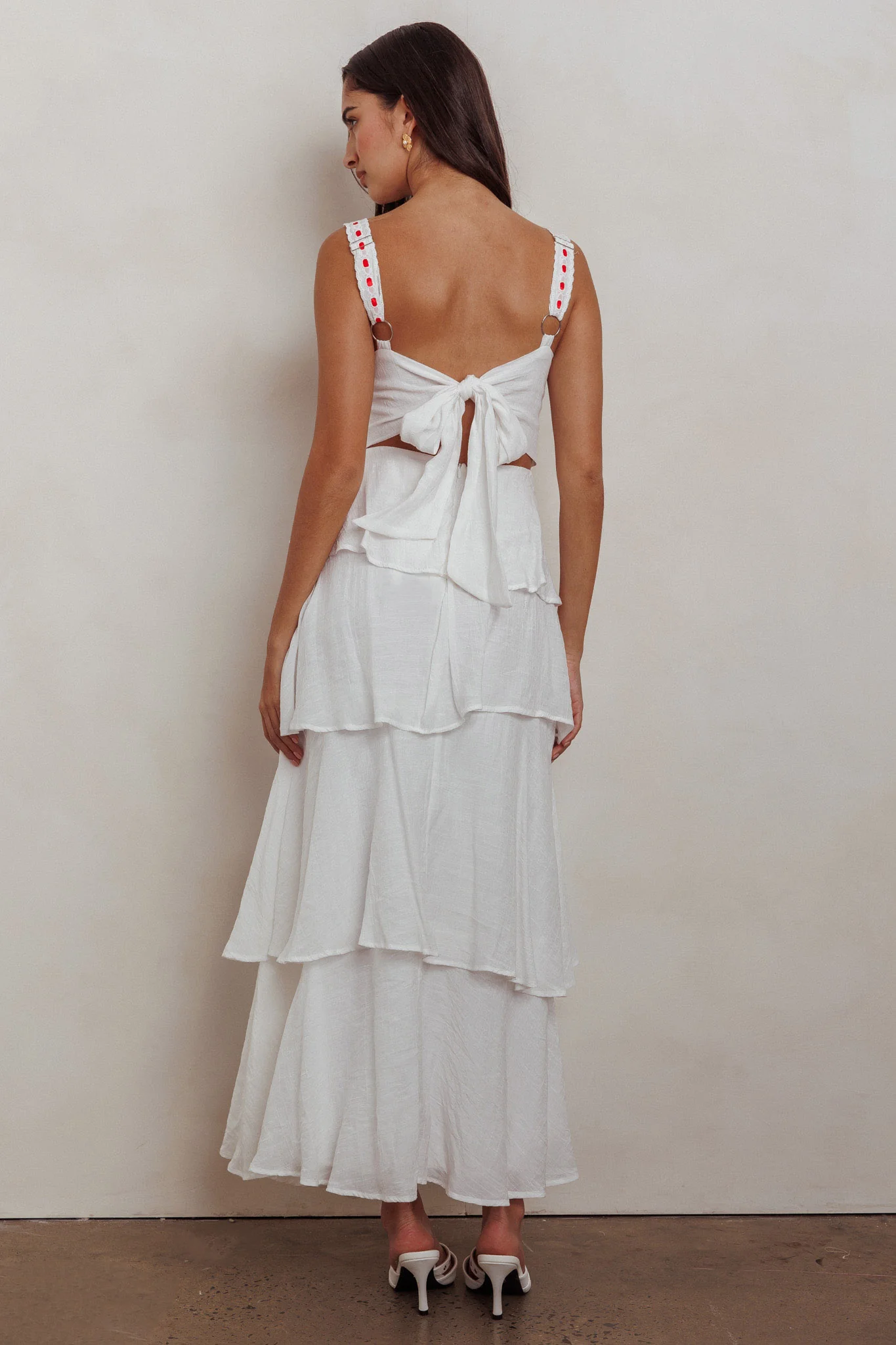 Provence Bloom Tiered Ruffle Maxi Dress Off White - Image 3