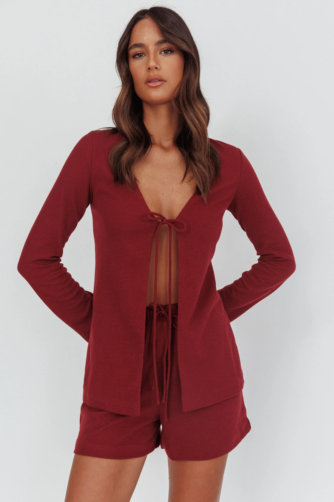 Ryder Drawstring Shorts Burgundy - Image 2