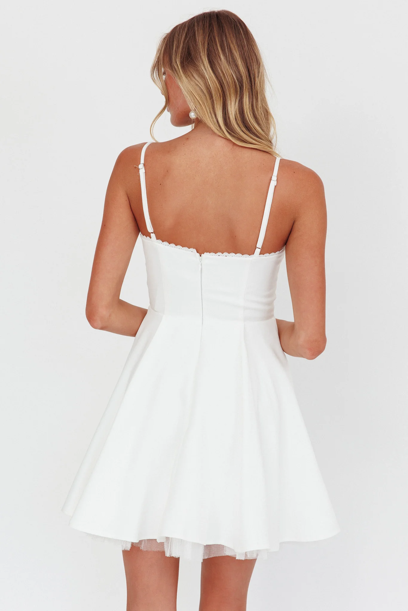 Scully Frill Trim A-Line Mini Dress White - Image 2