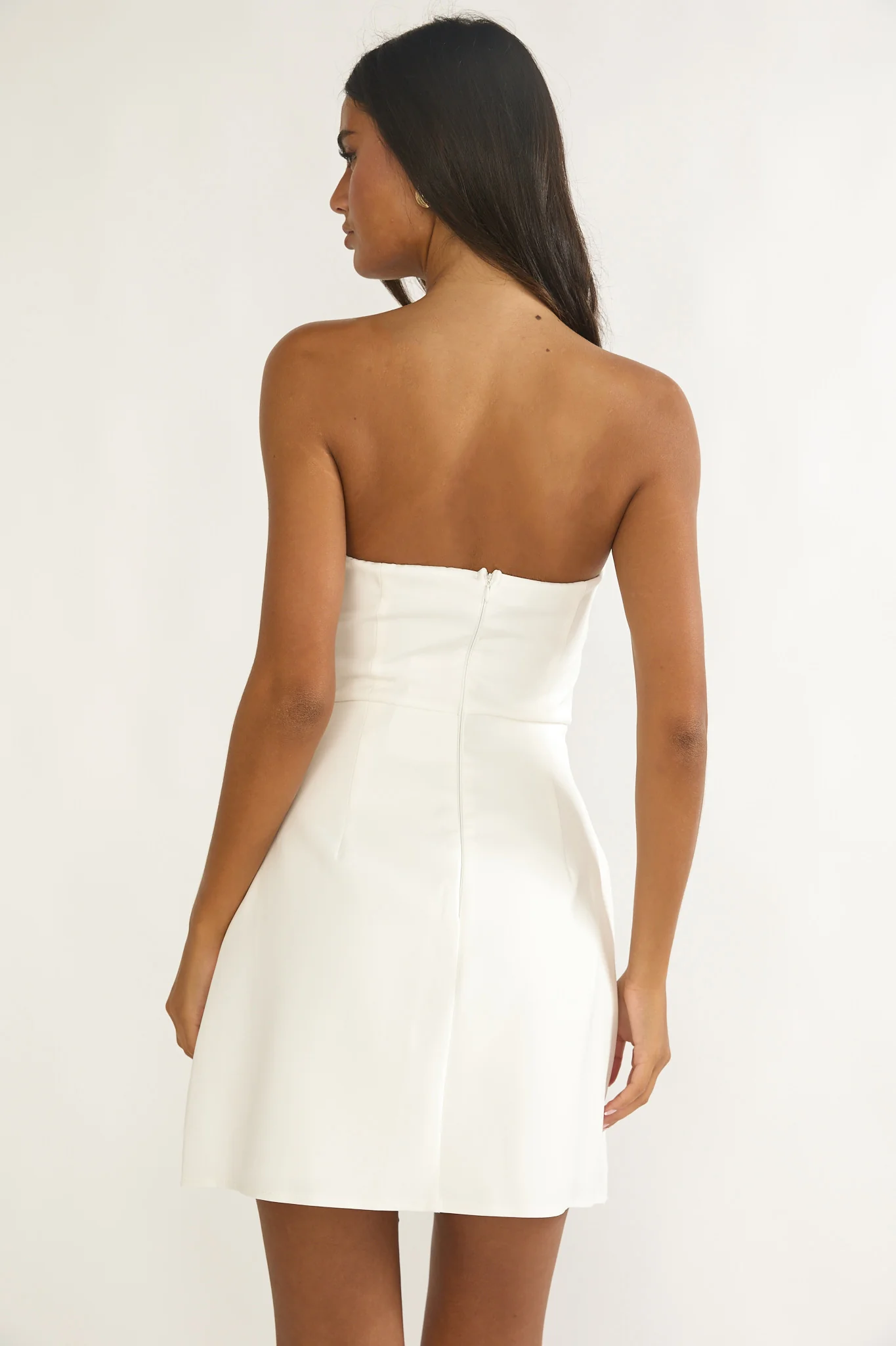Serenelle Foldover Bust Mini Dress White - Image 2
