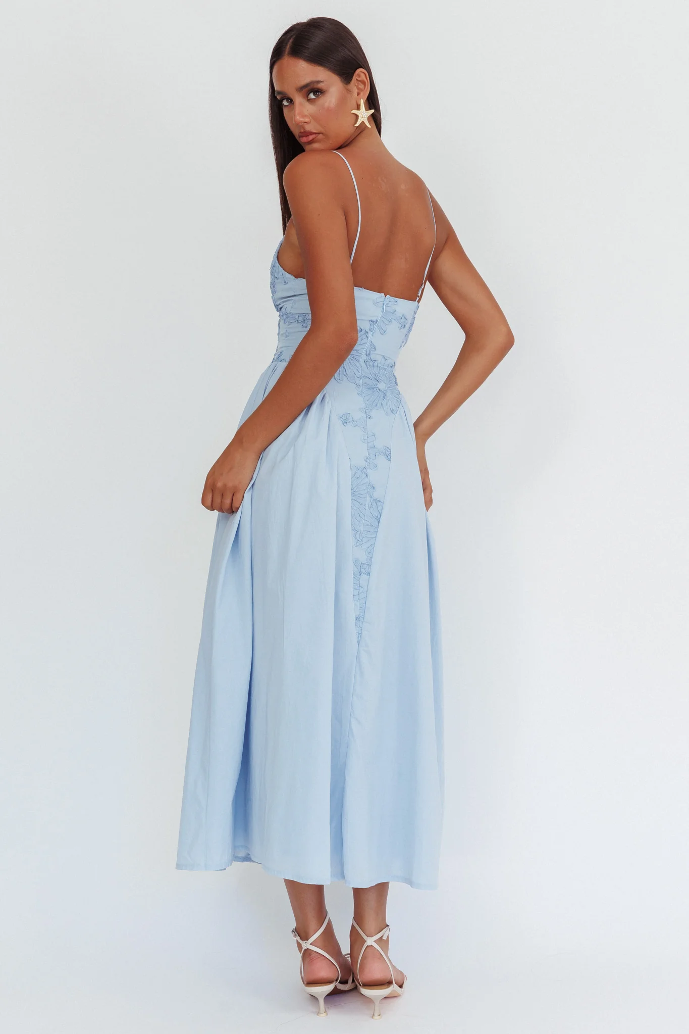 Serifine Floral Embellished Maxi Dress Blue - Image 2