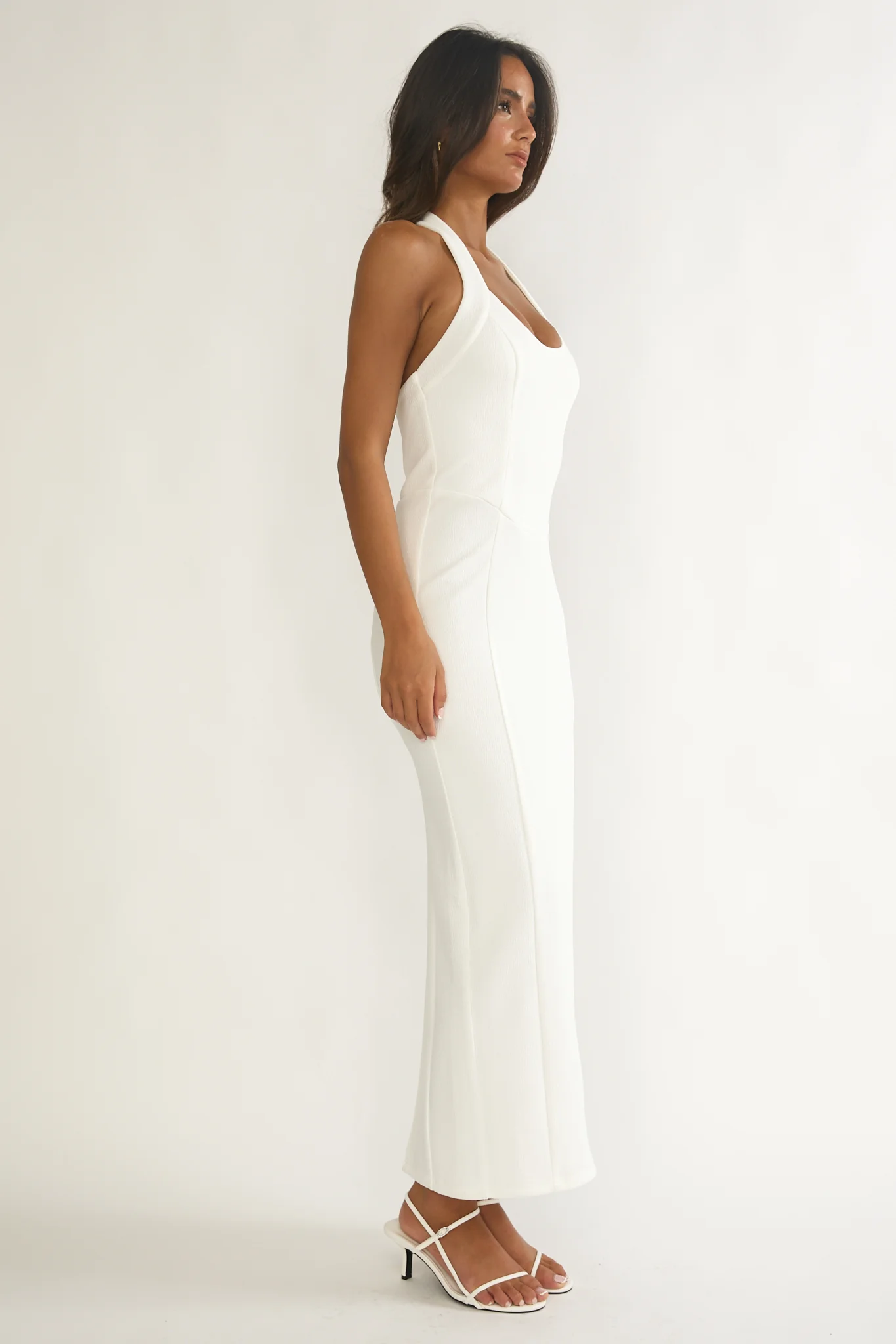 Shailyn Scoop Neck Halter Maxi Dress White - Image 6