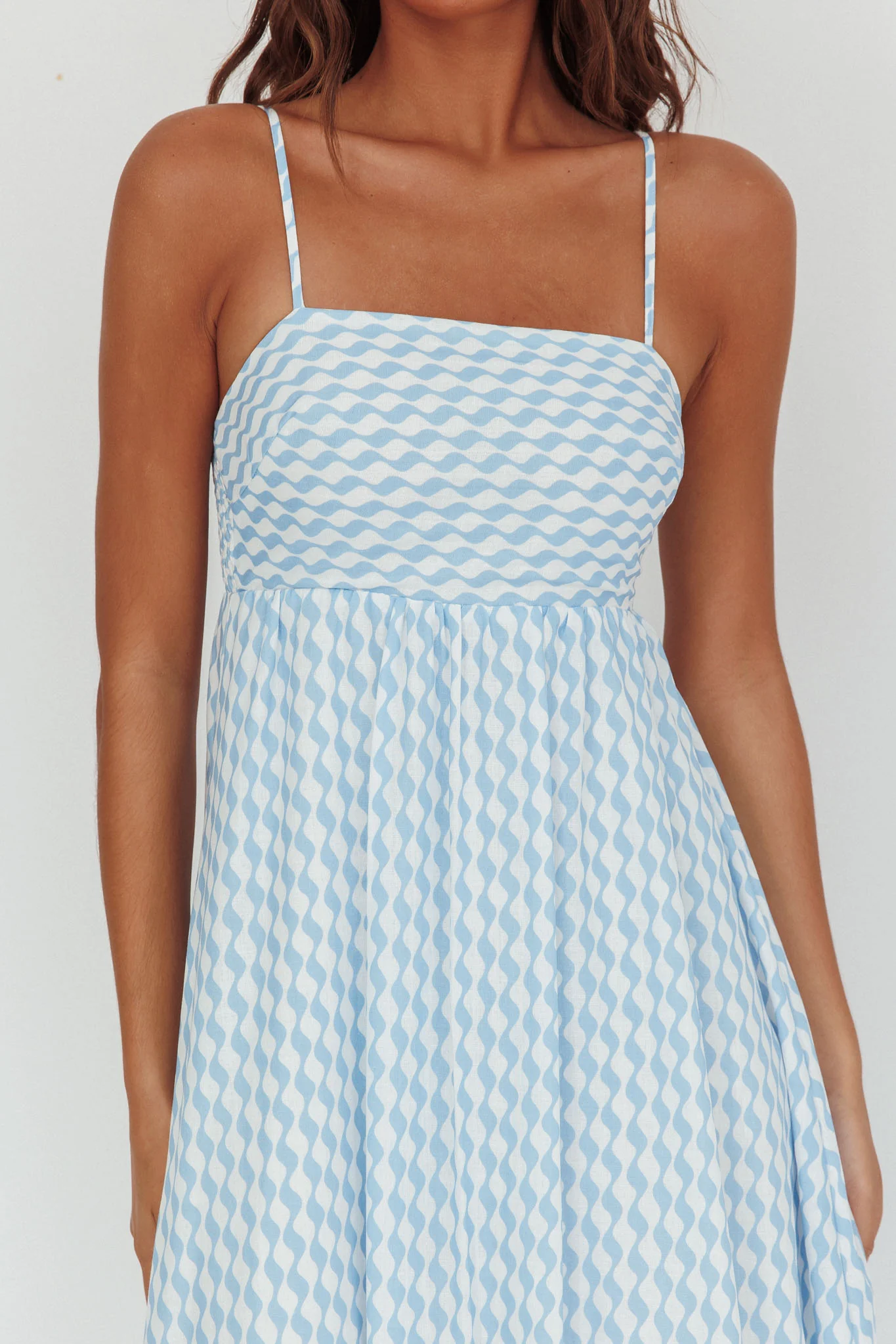 Shirley Square Neckline Maxi Dress Print Light Blue - Image 3