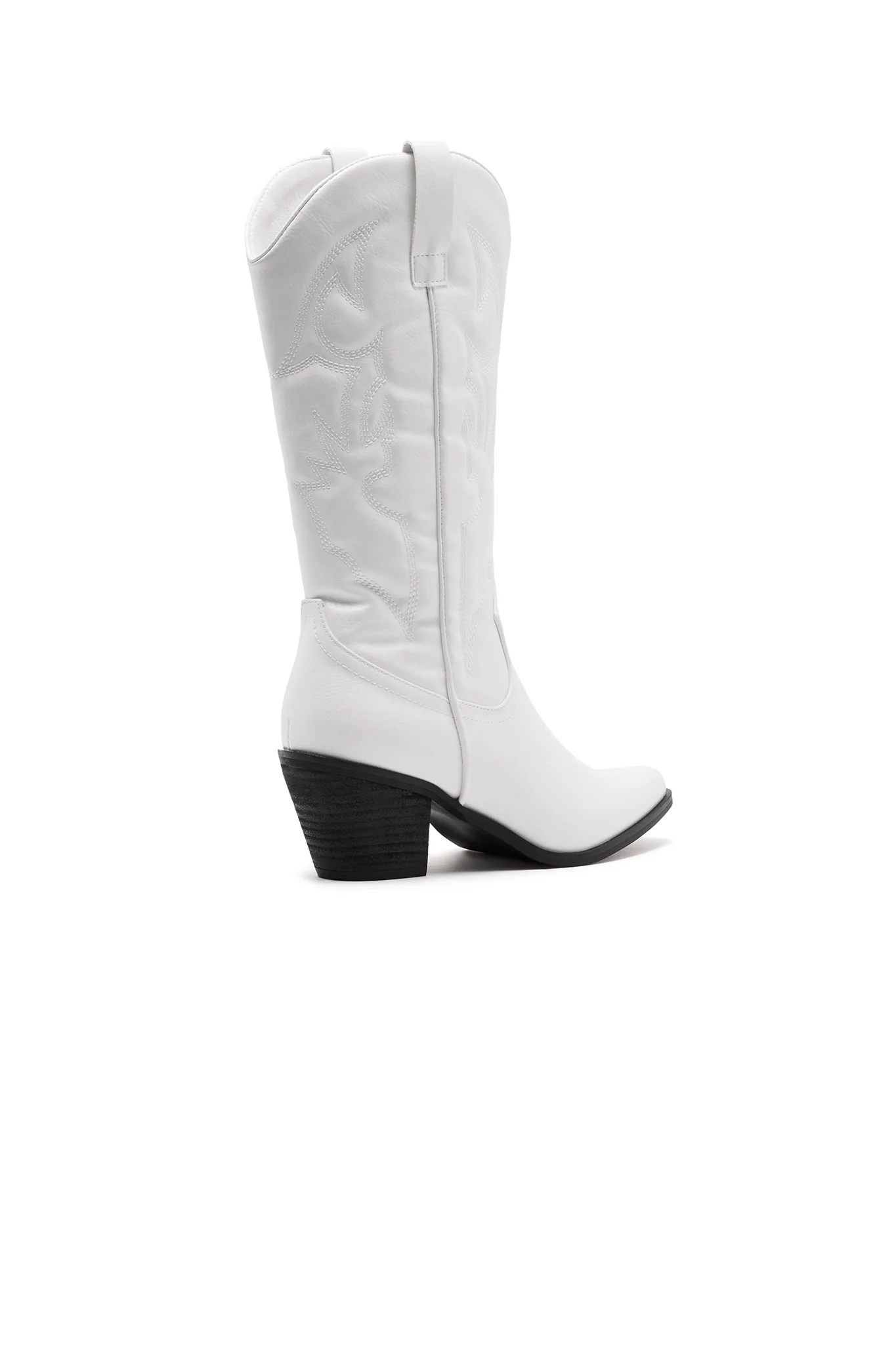 THERAPY Clayton Cowboy Boot White Faux Suede - Image 3