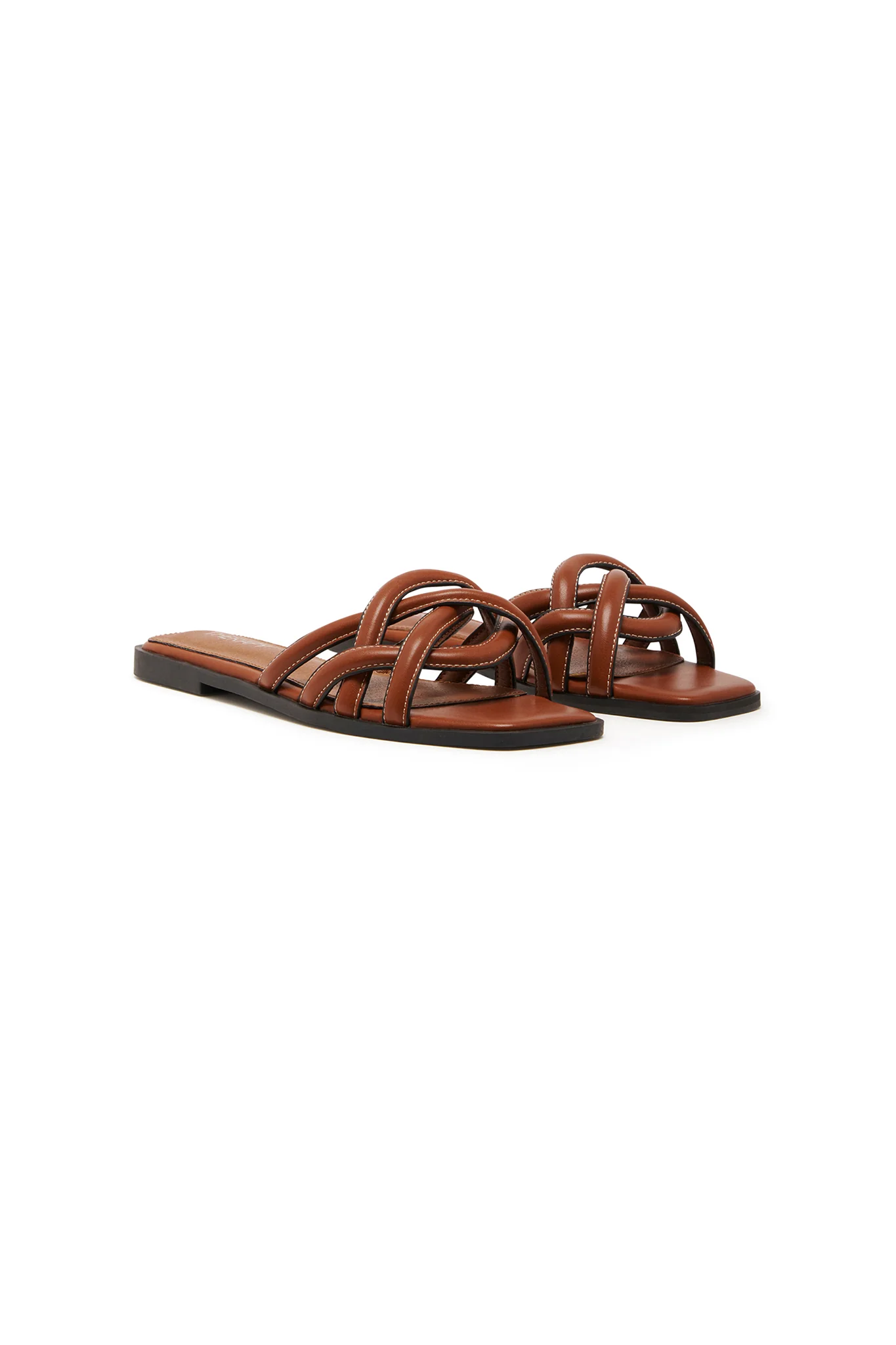 THERAPY Gabrielle Flat Sandal Dark Tan - Image 4