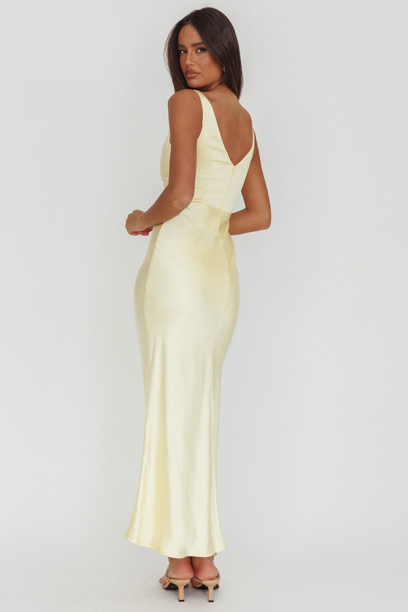 Venus Rising Sleeveless Cowl Neck Maxi Dress Butter - Image 2