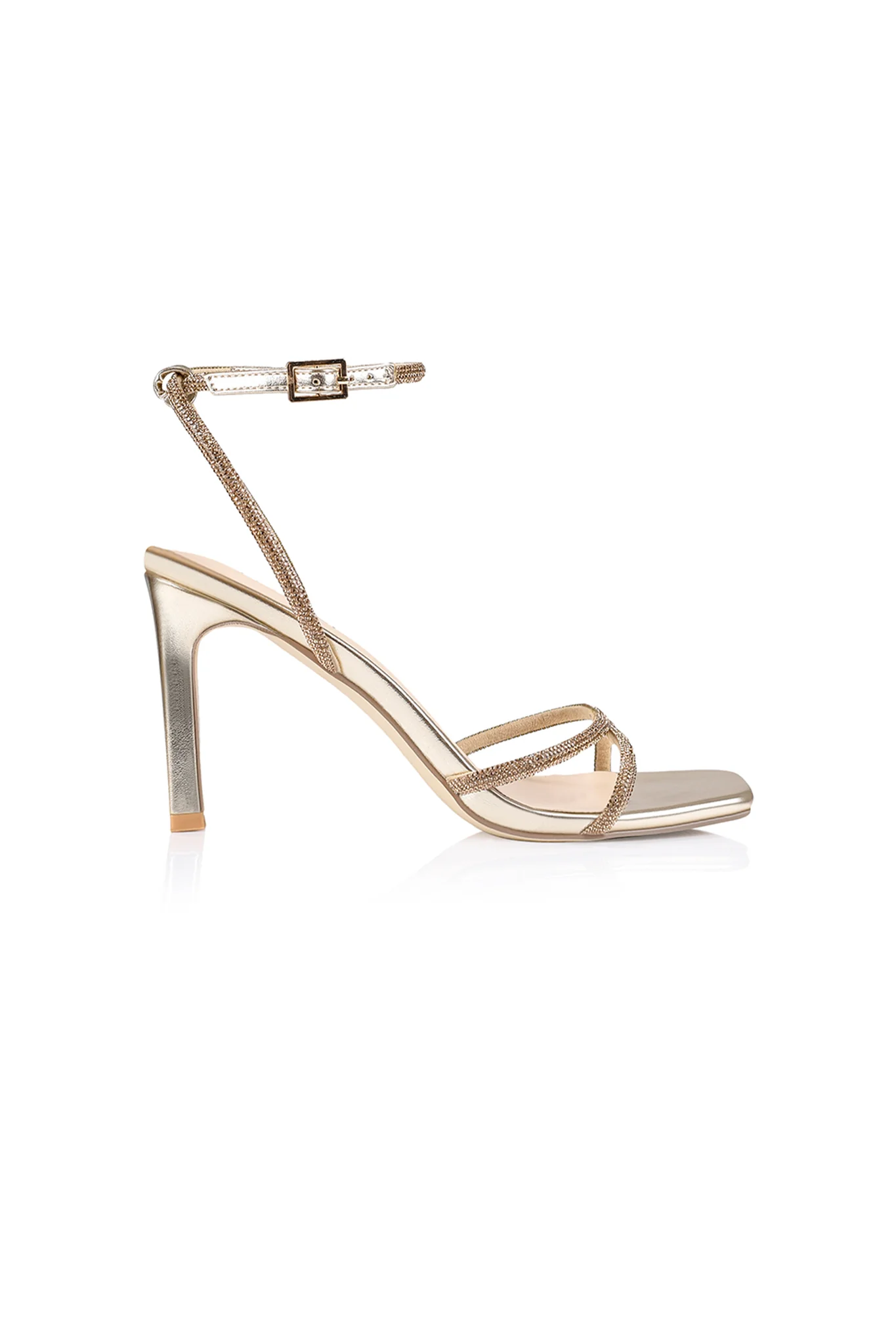 VERALi Kian Block Heel Sandals Champagne Smooth - Image 4