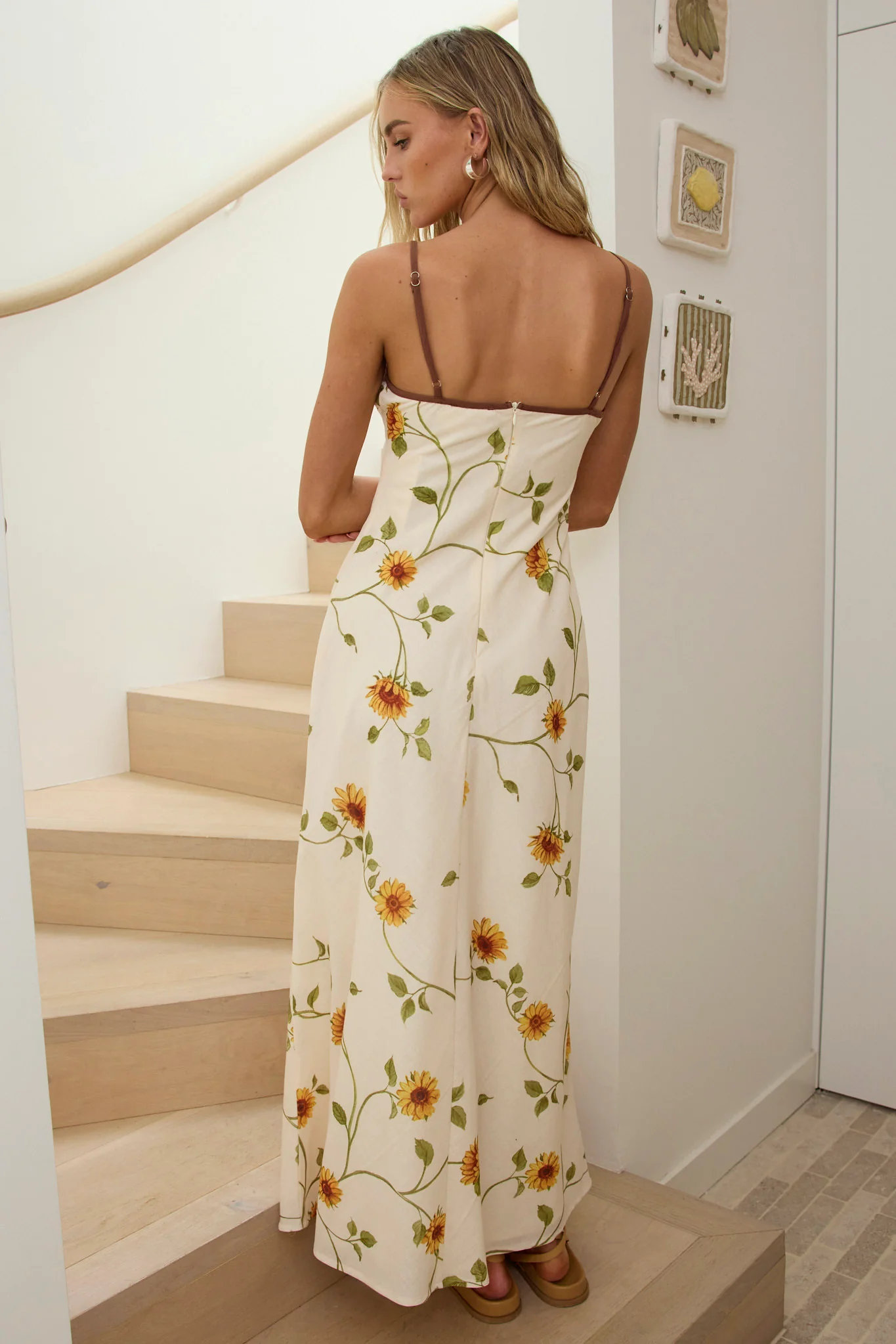 Walking On Sunshine Tied Back Mini Dress Sunflower - Image 3
