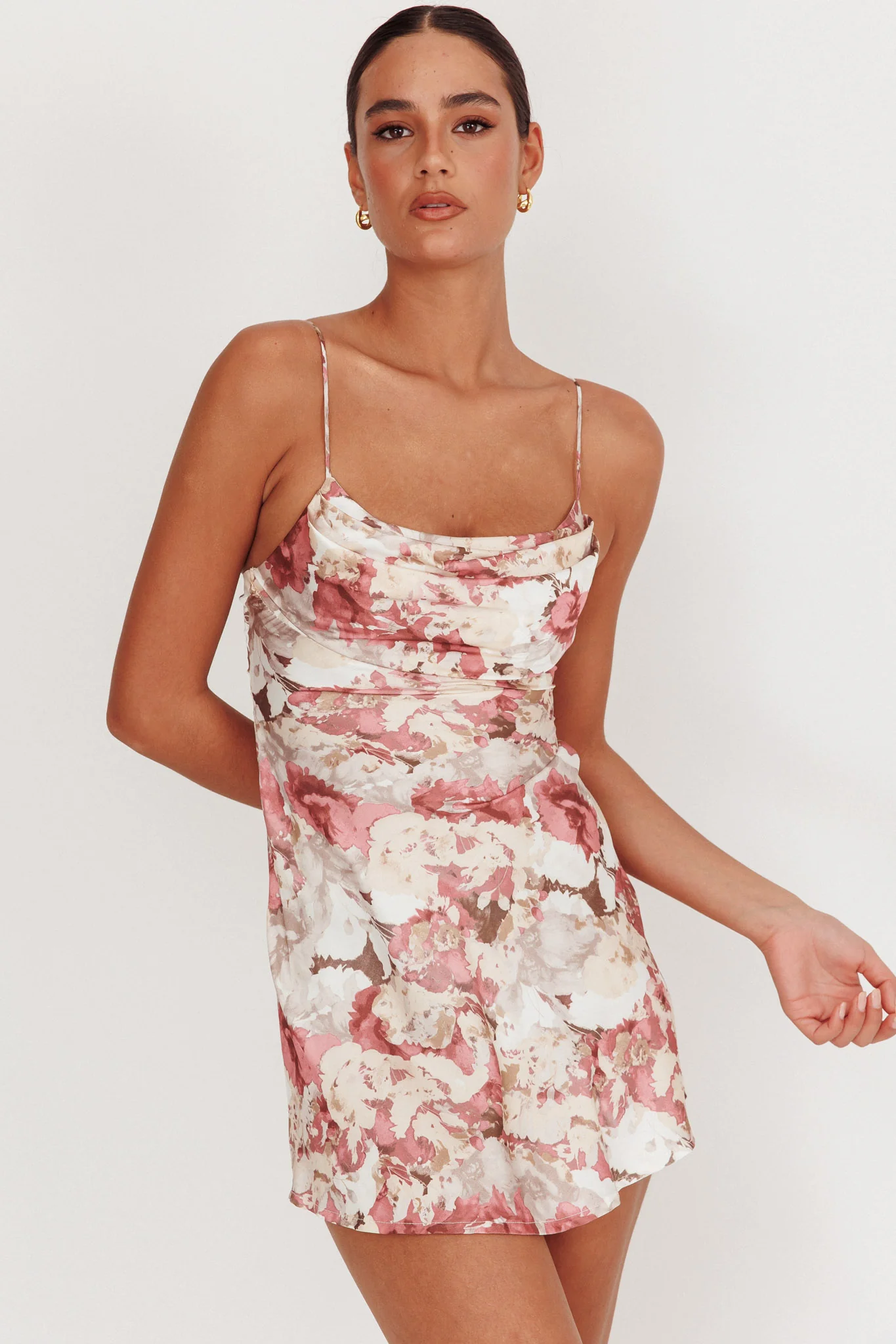 Well Versed Pleated Mini Dress Rose - Image 5